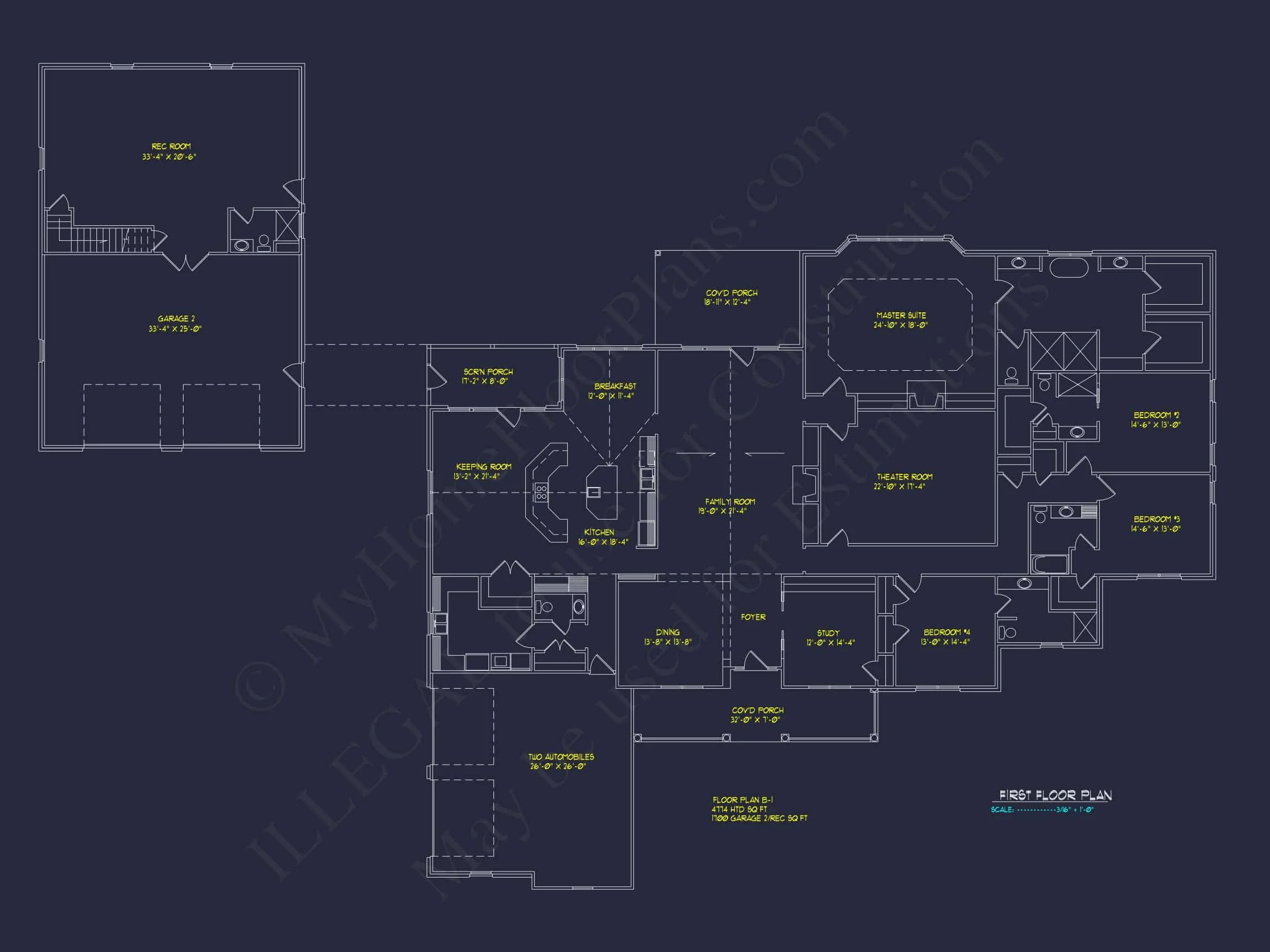 Luxury House Plan with Spacious Floor Plan, CAD Designs & Blueprint