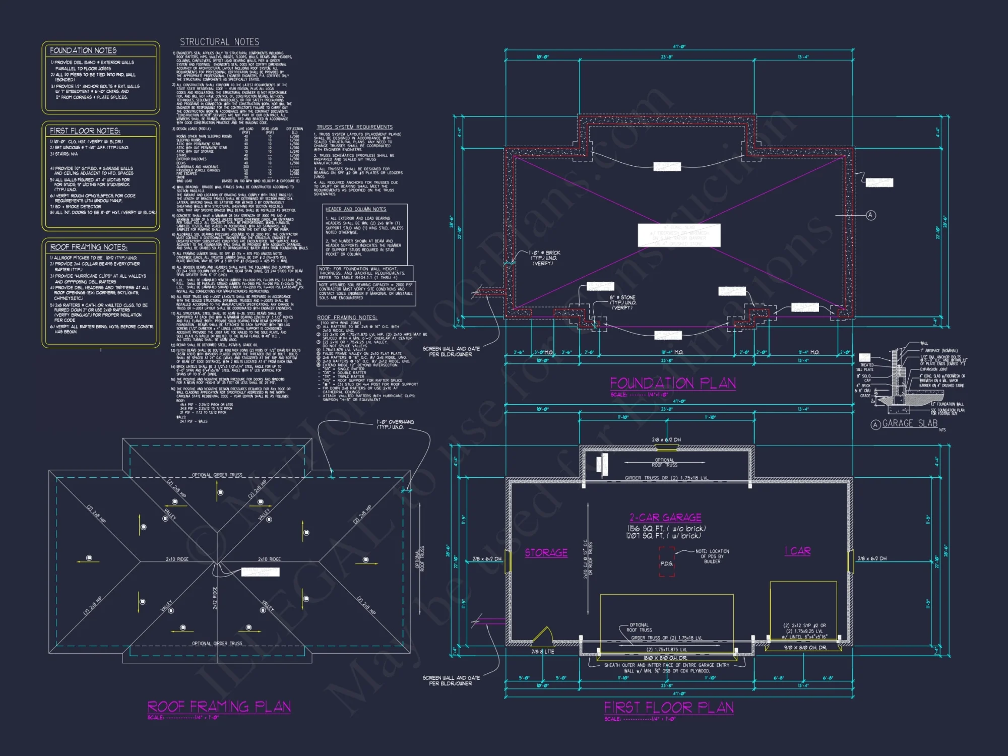 Spacious Garage Floor Plan with Workshop and Brick Exterior