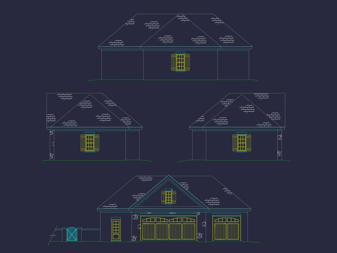 Spacious Garage Floor Plan with Workshop and Brick Exterior