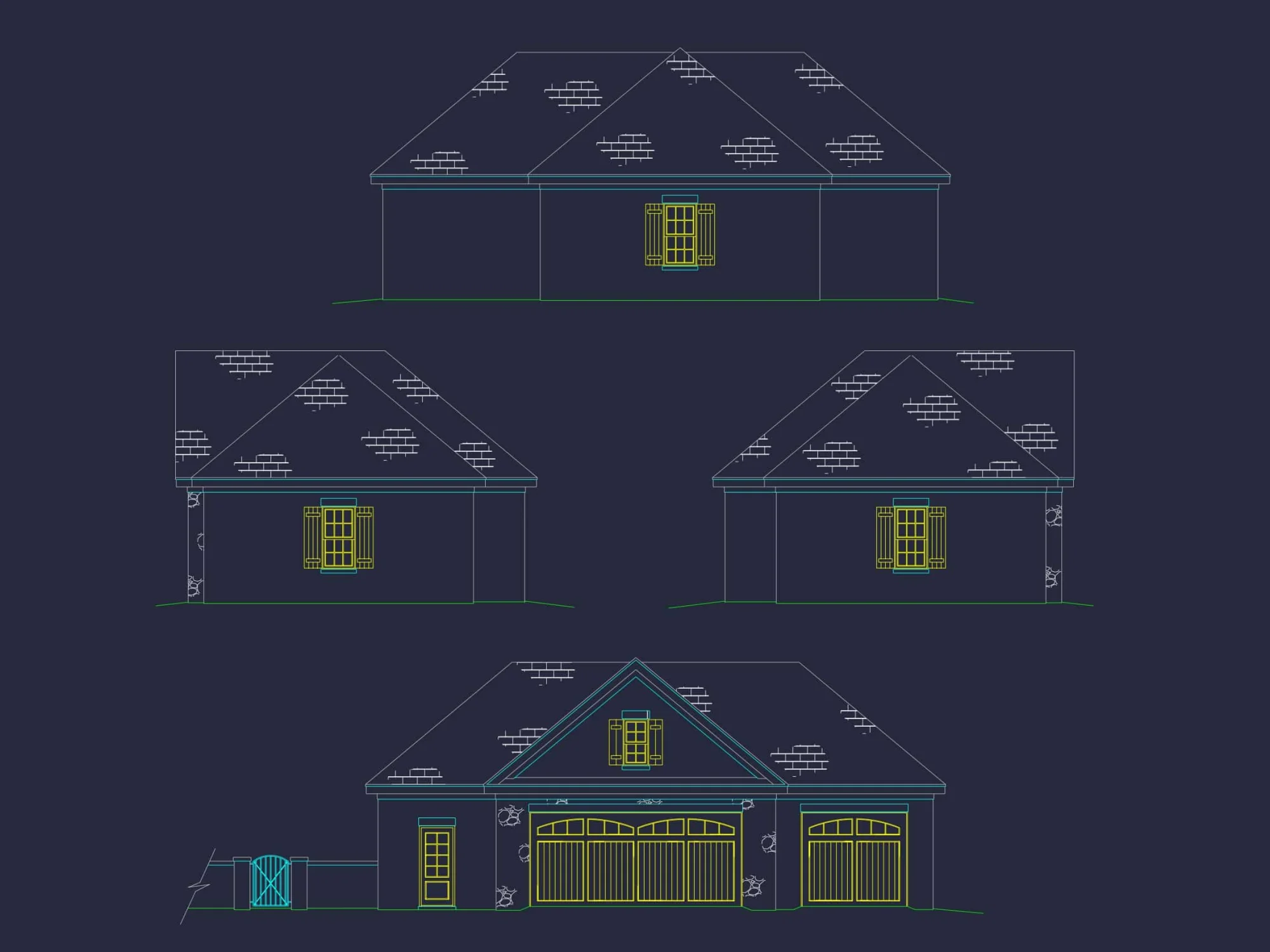 Spacious Garage Floor Plan with Workshop and Brick Exterior