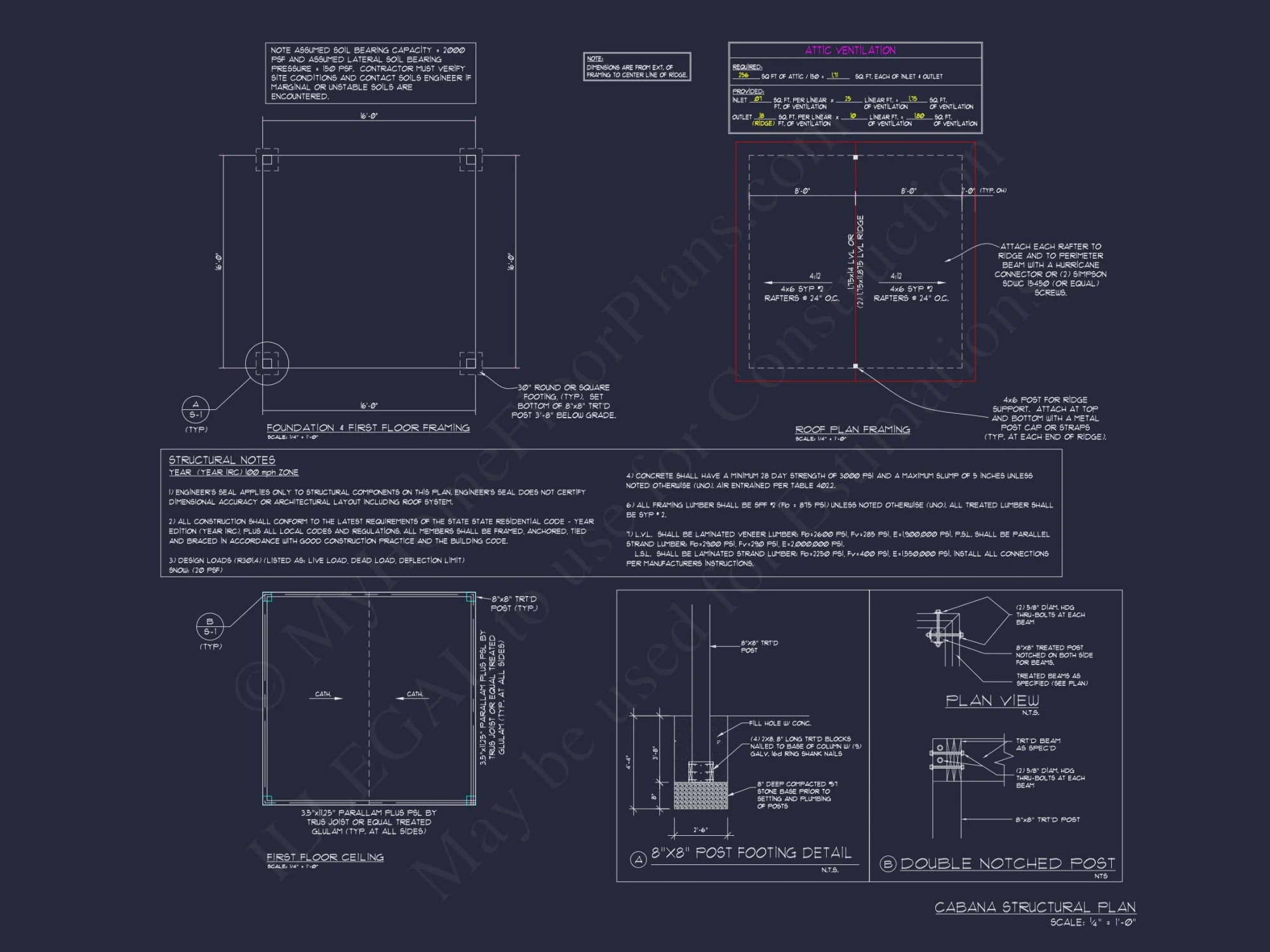 Compact Cabana House Plan with CAD Files and Outdoor Living