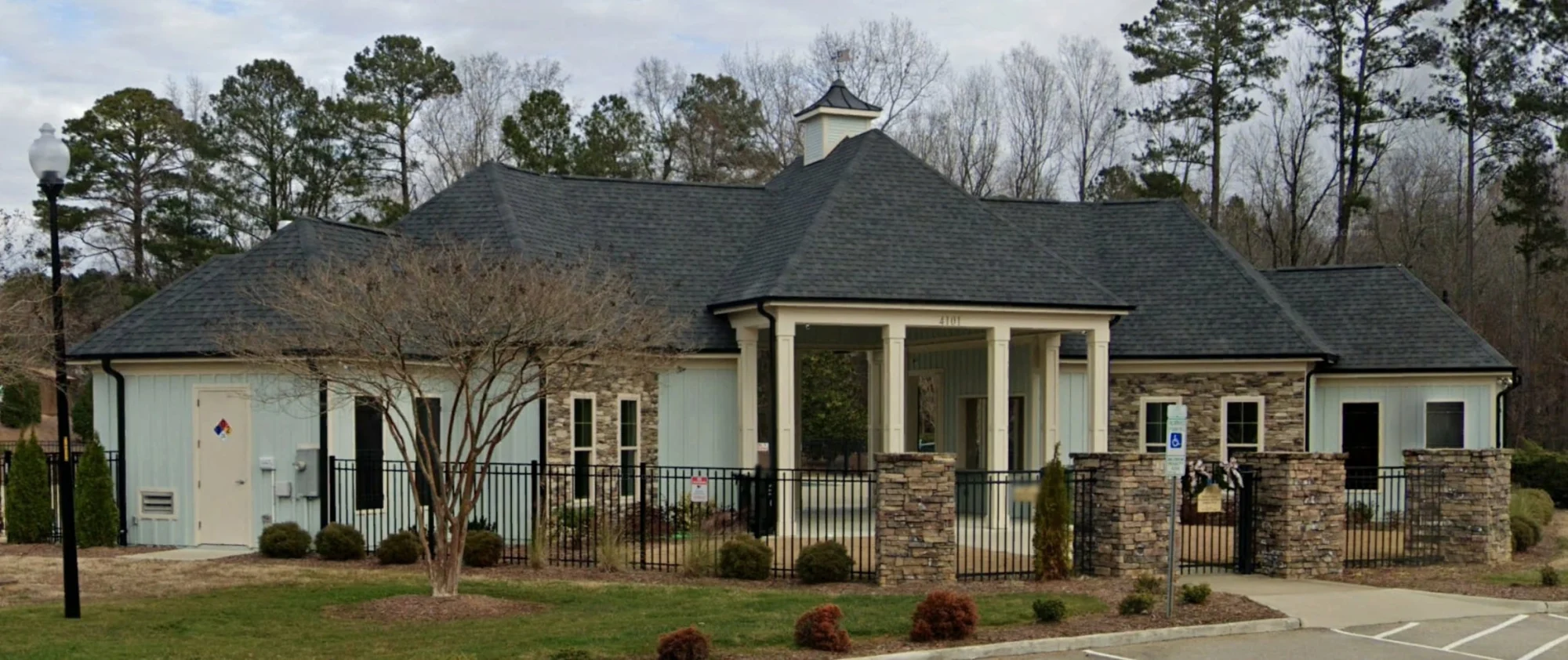 Clubhouse Floor Plan with Pool Pavilion and Craftsman Architectural Style