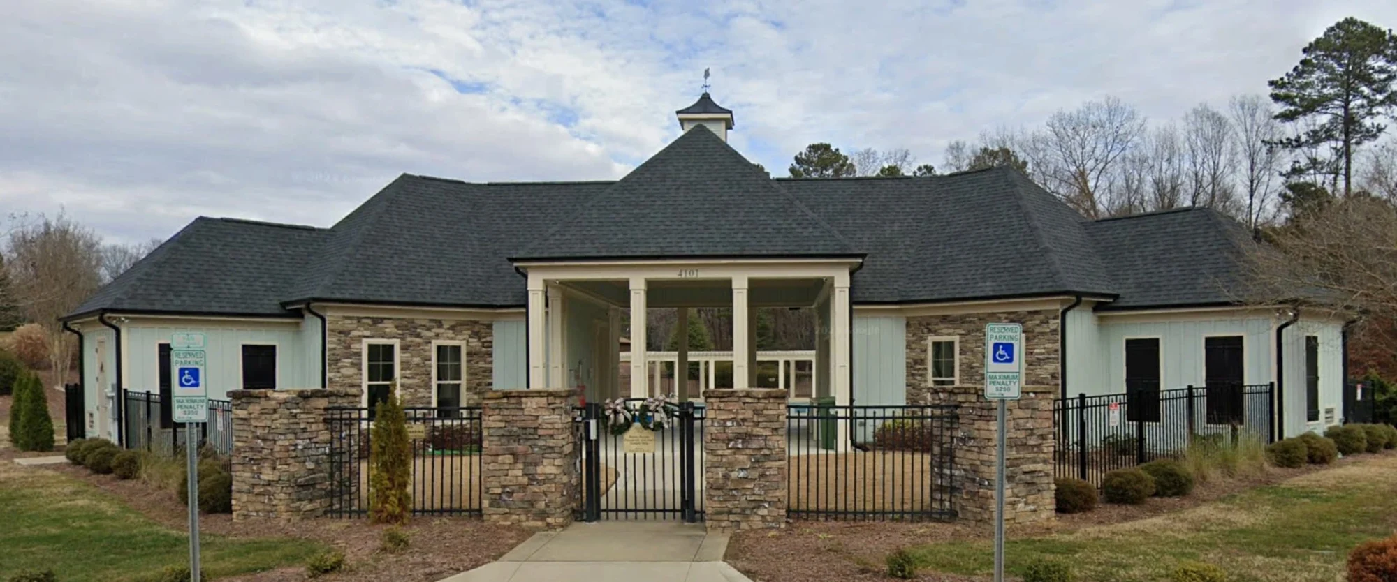 Clubhouse Floor Plan with Pool Pavilion and Craftsman Architectural Style