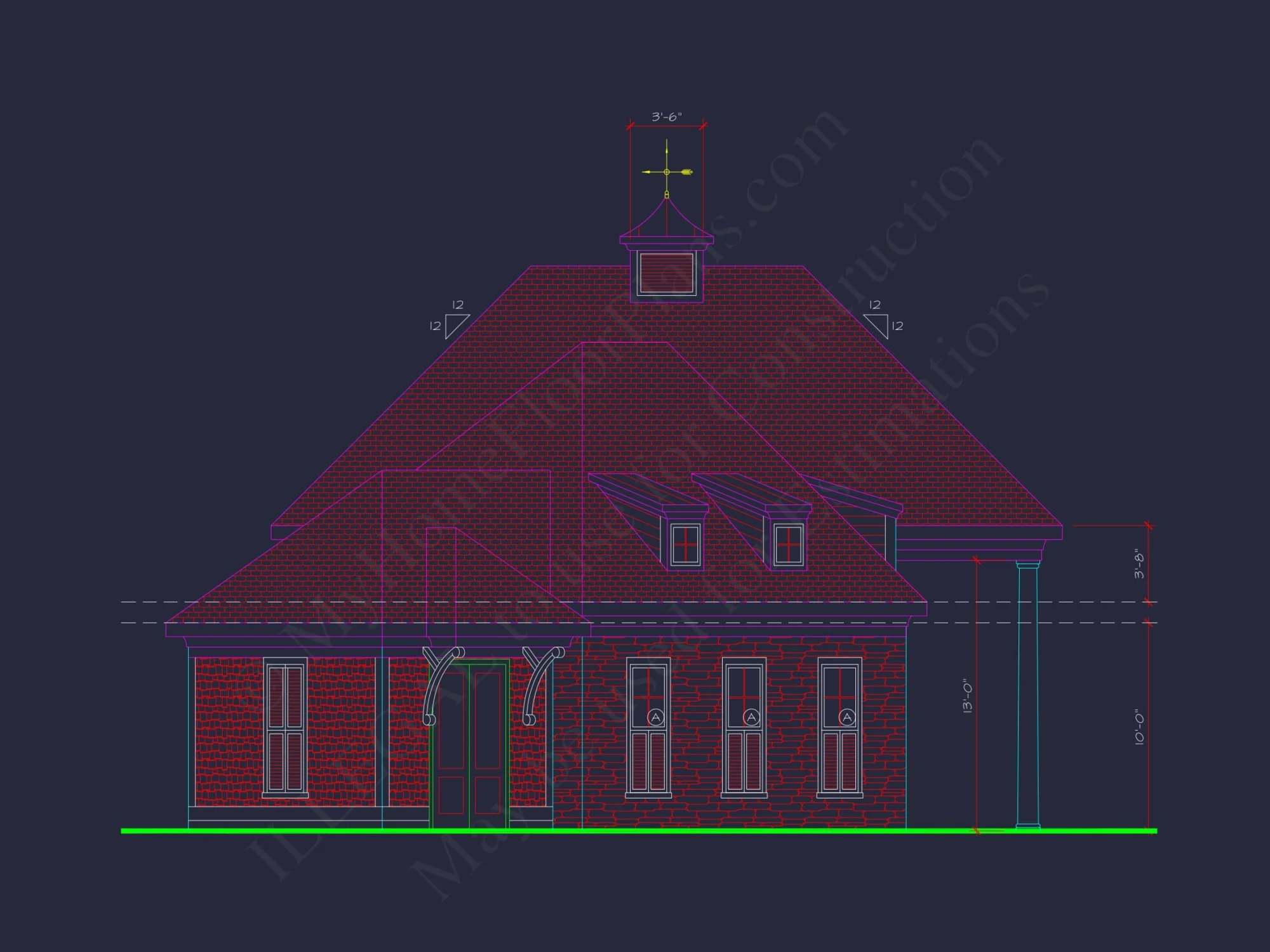 Clubhouse Floor Plan with Pool Pavilion and Craftsman Architectural Style