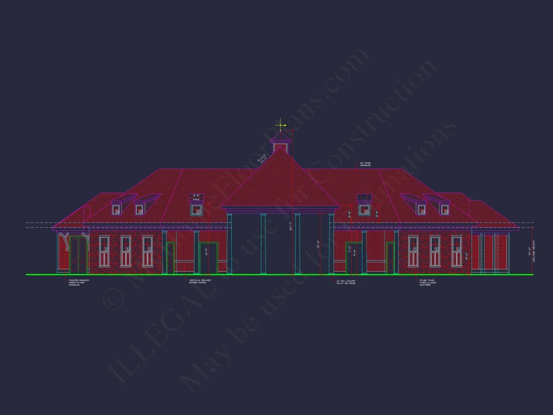 Clubhouse Floor Plan with Pool Pavilion and Craftsman Architectural Style