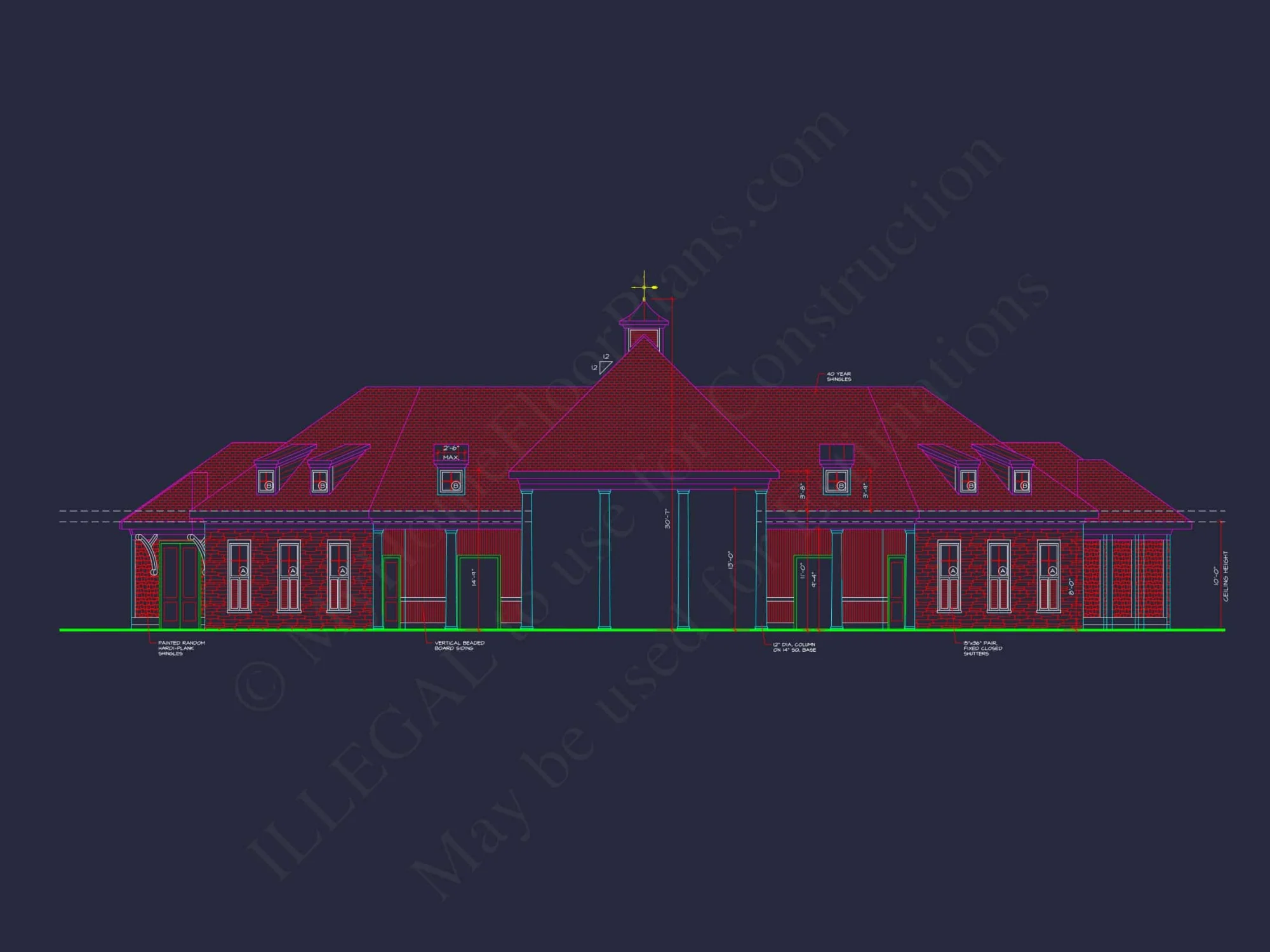 Clubhouse Floor Plan with Pool Pavilion and Craftsman Architectural Style