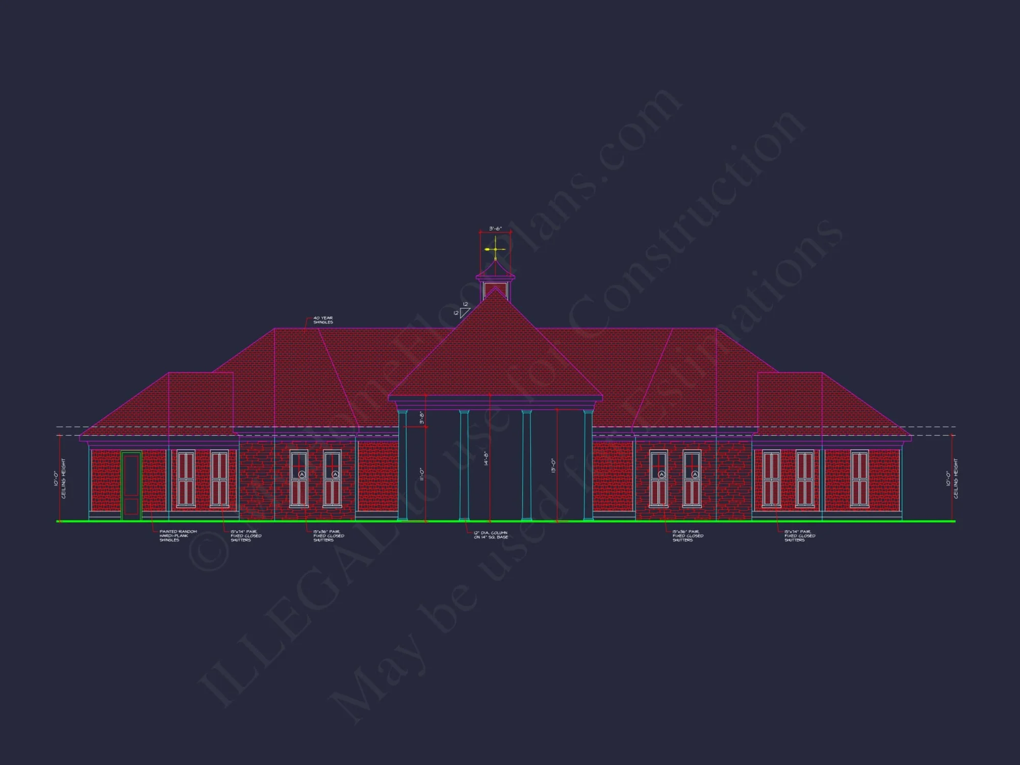 Clubhouse Floor Plan with Pool Pavilion and Craftsman Architectural Style