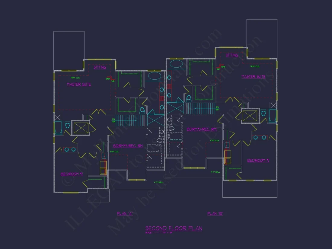 Spacious Craftsman Duplex House Plan with Vaulted Ceilings & CAD Designs