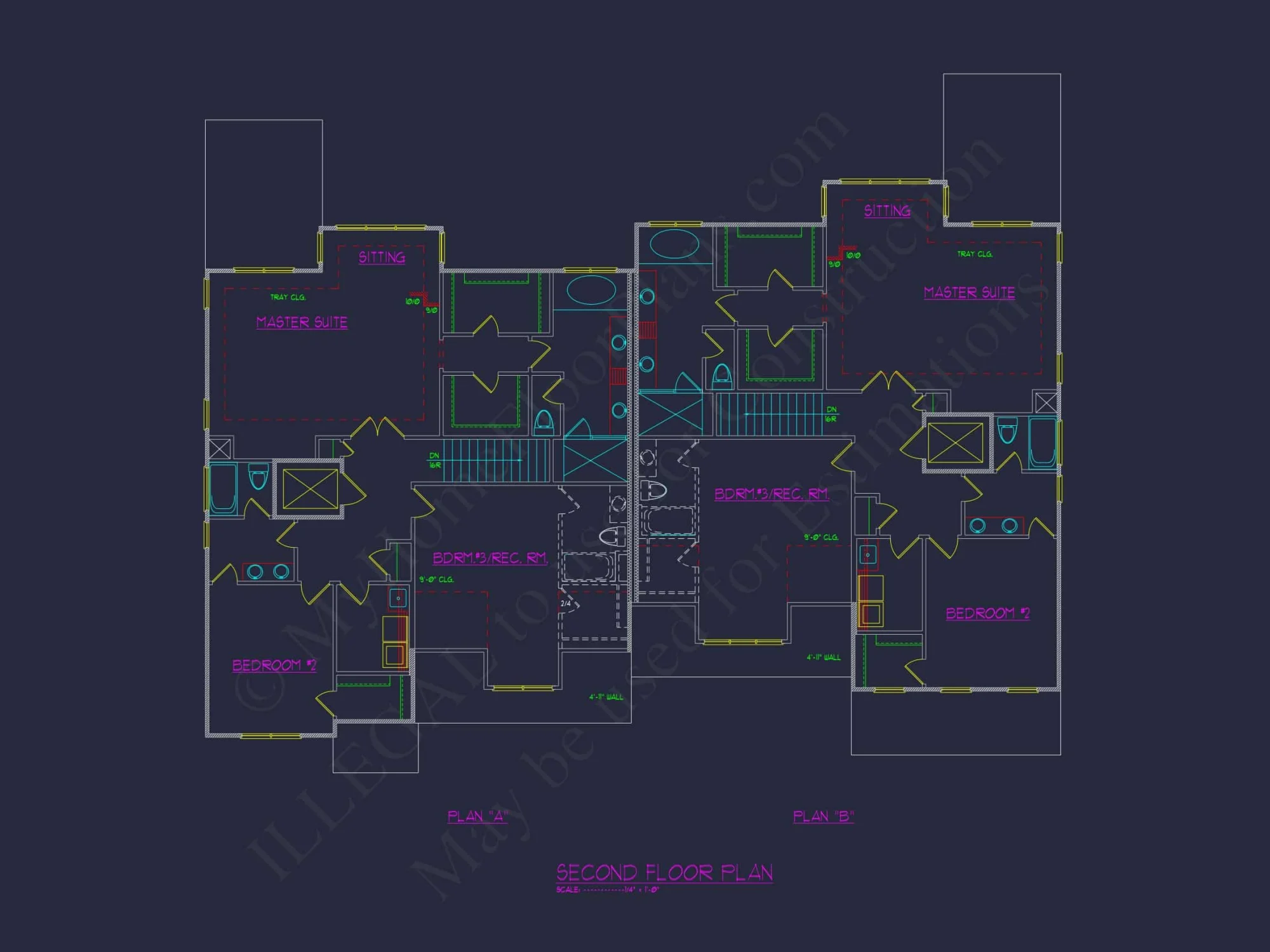Spacious Craftsman Duplex House Plan with Vaulted Ceilings & CAD Designs