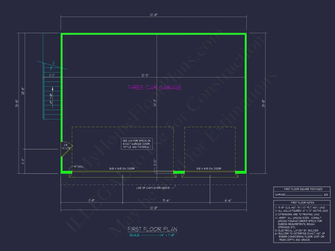 Custom Garage with Living Space – Functional CAD Floor Plan