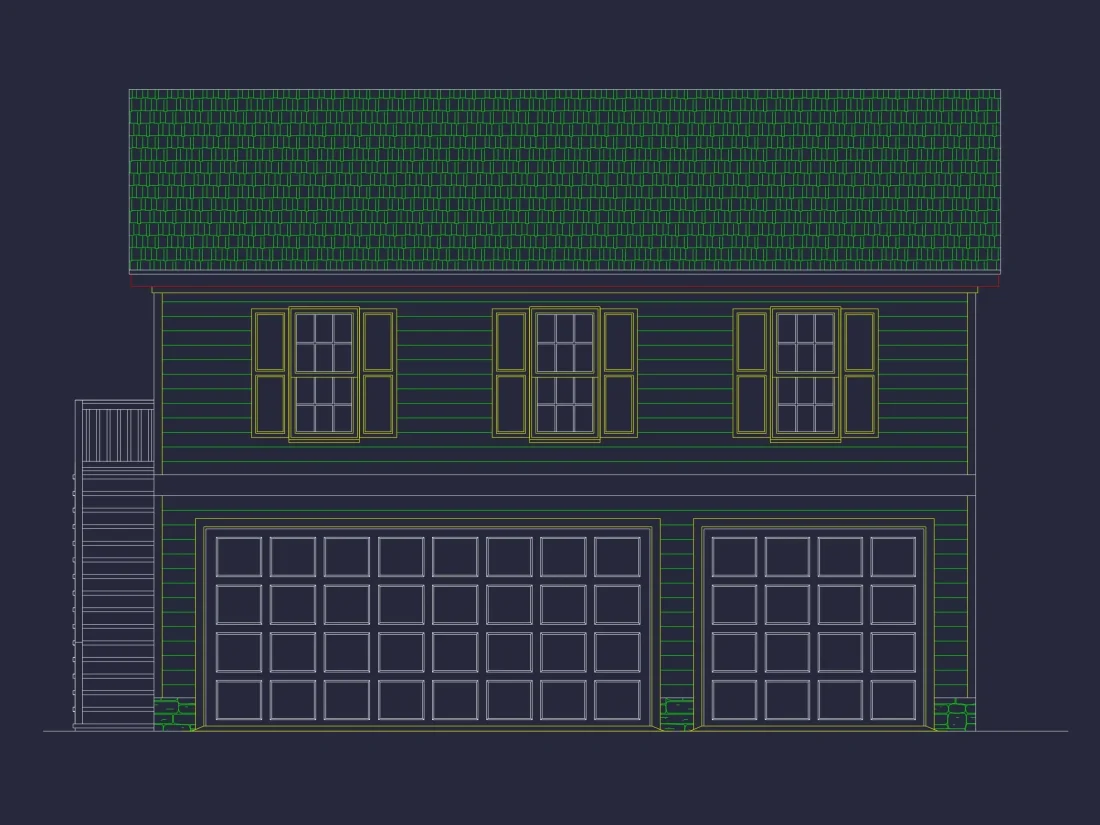 Custom Garage with Living Space – Functional CAD Floor Plan
