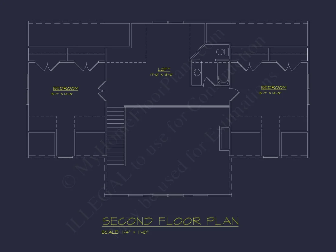 Beautiful Cabin Home Plan with 2-Story Layout and 4 Bedrooms