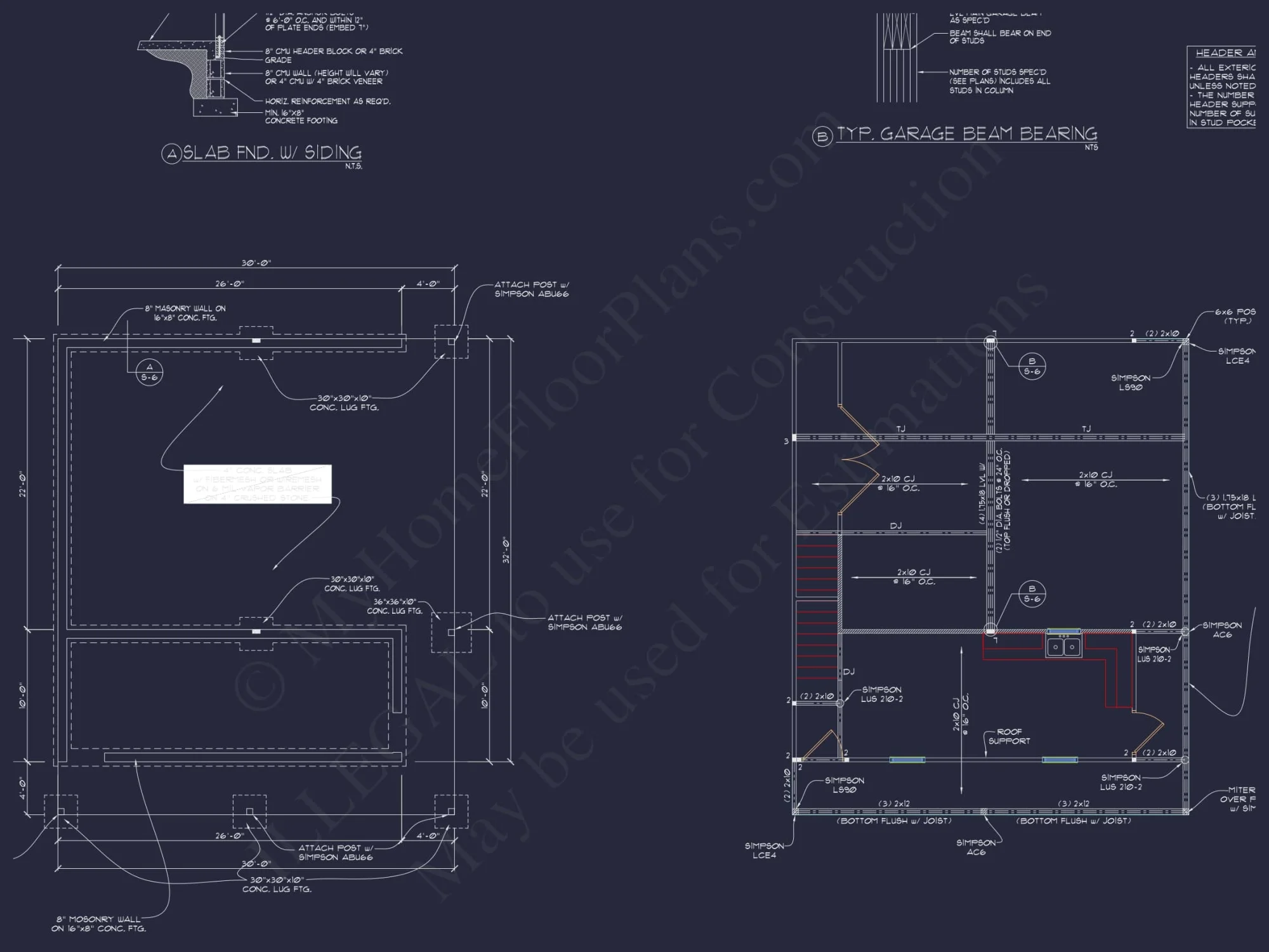 Spacious Garage Plan with Workshop - Architectural Design Blueprint