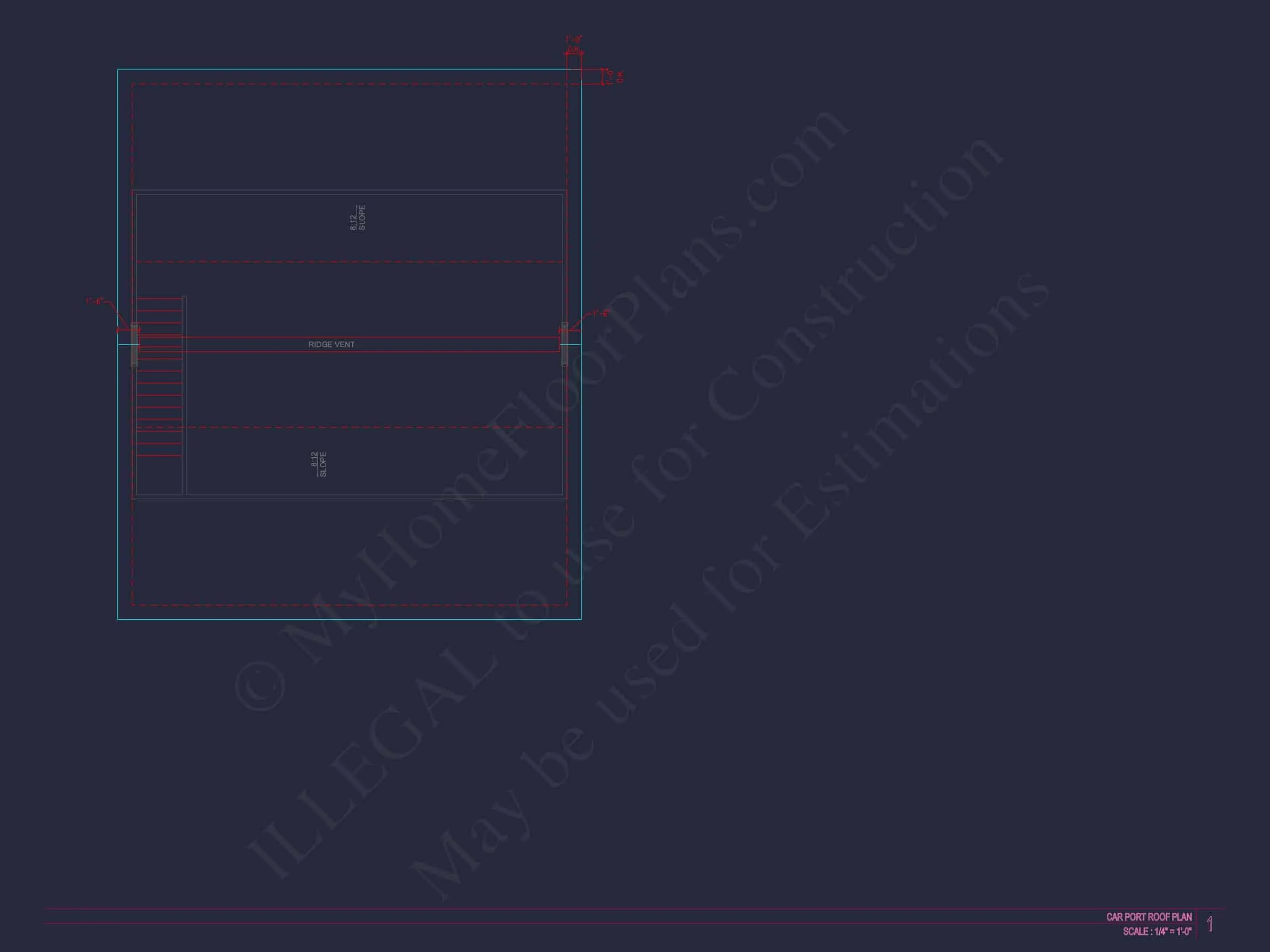 8-1980 CARPORT GARAGE PLAN - Spacious Garage Plan with Workshop - Architectural Design Blueprint 5 Spacious Garage Plan with Workshop - Architectural Design Blueprint
