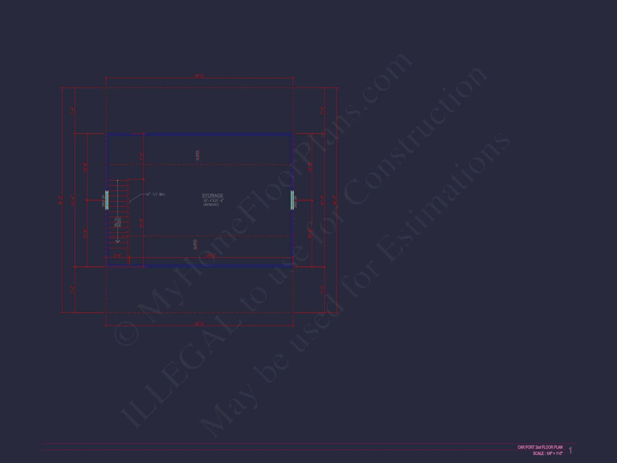 Spacious Garage Plan with Workshop - Architectural Design Blueprint