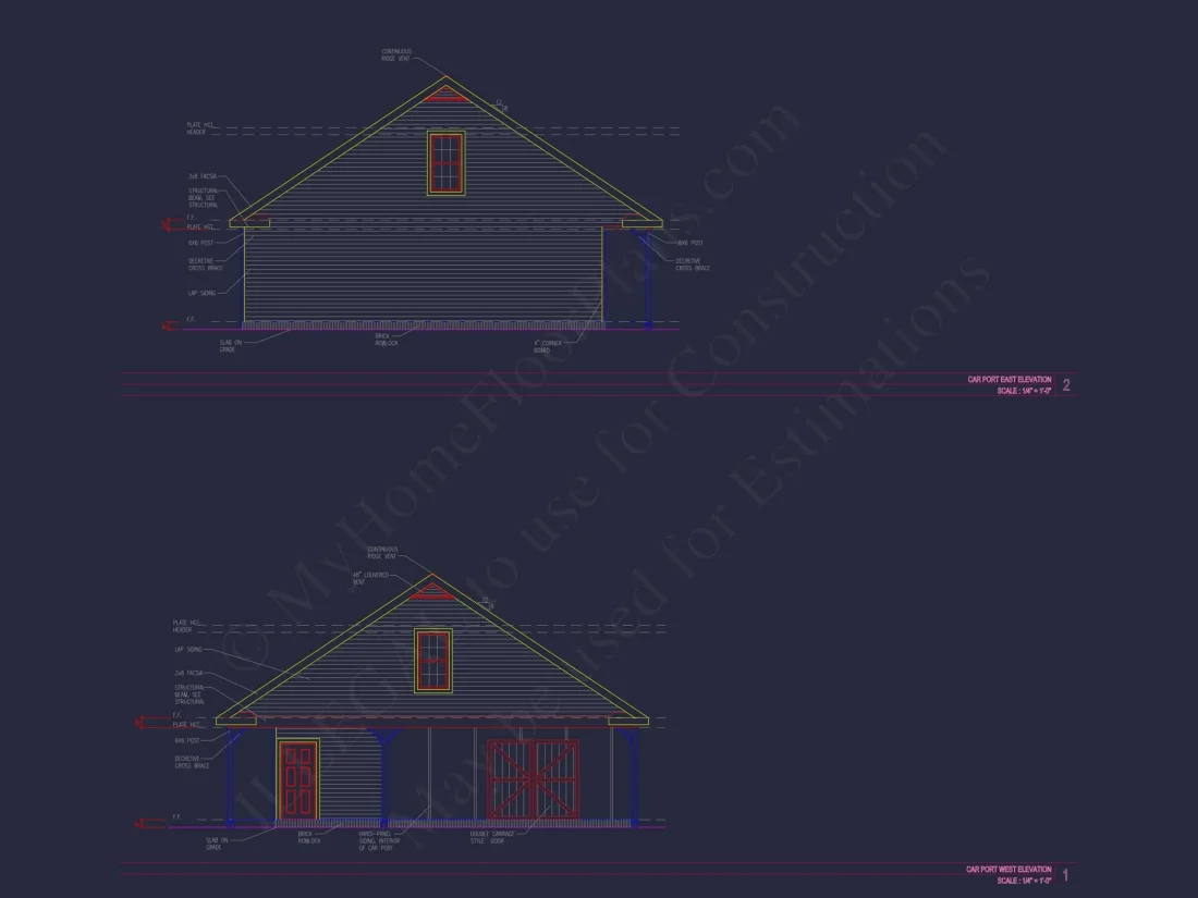 Spacious Garage Plan with Workshop - Architectural Design Blueprint