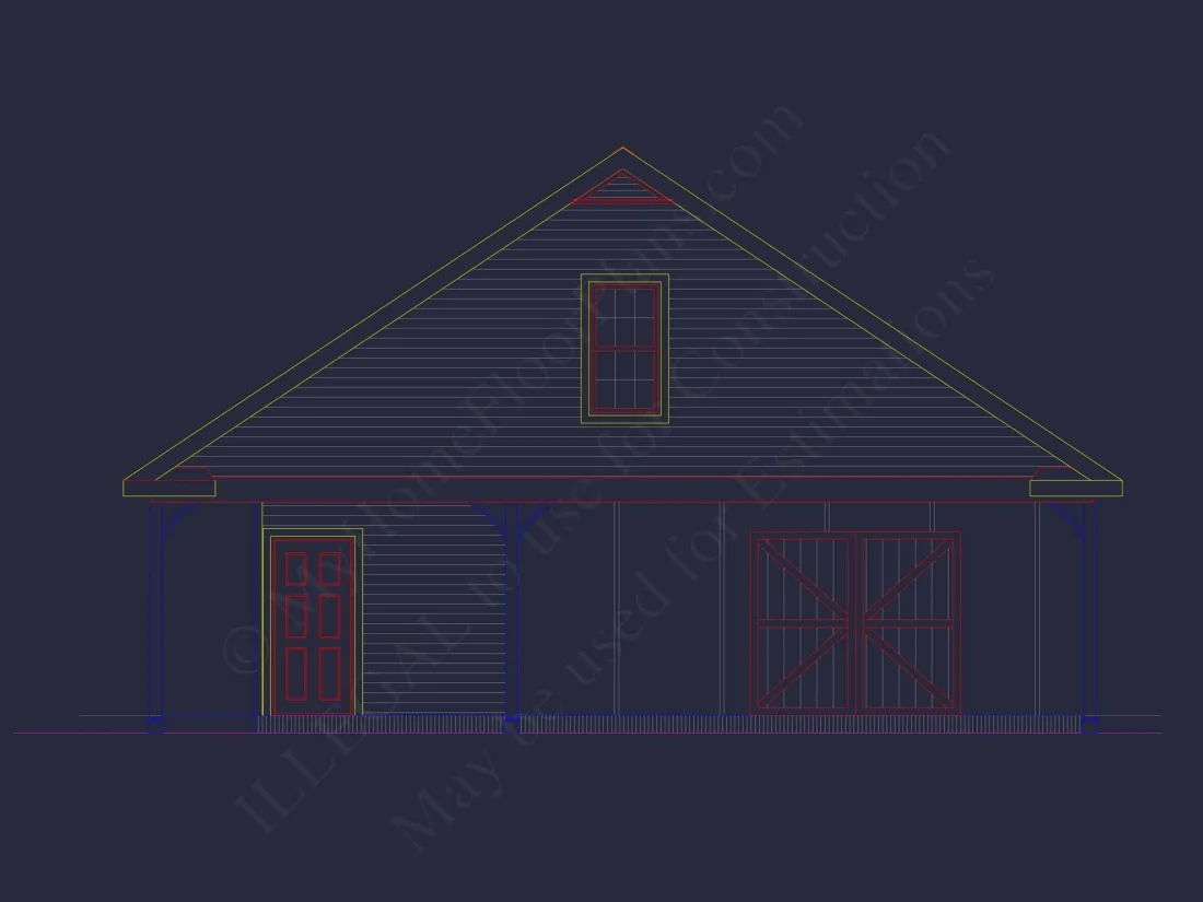 Spacious Garage Plan with Workshop - Architectural Design Blueprint