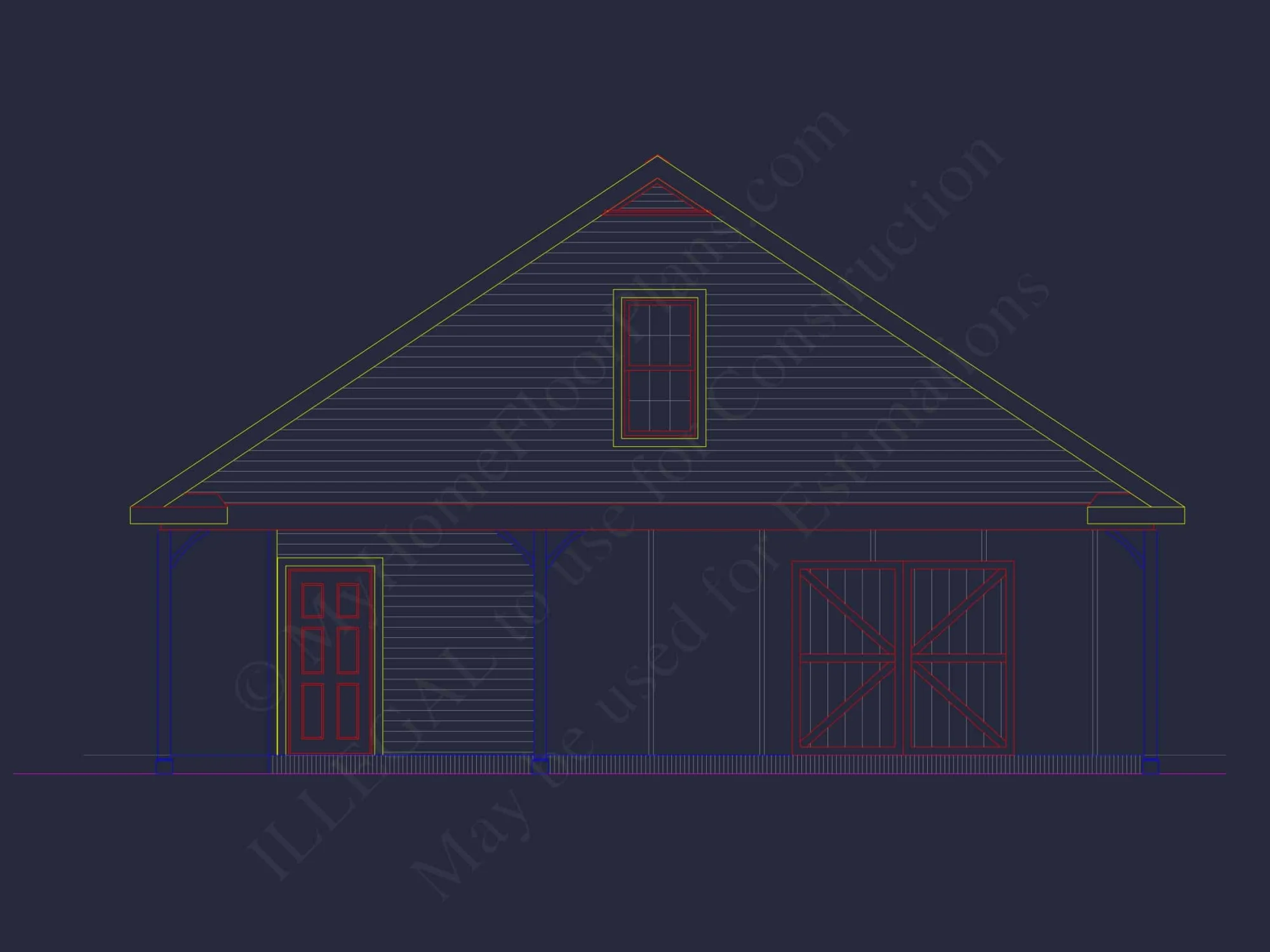 Spacious Garage Plan with Workshop - Architectural Design Blueprint