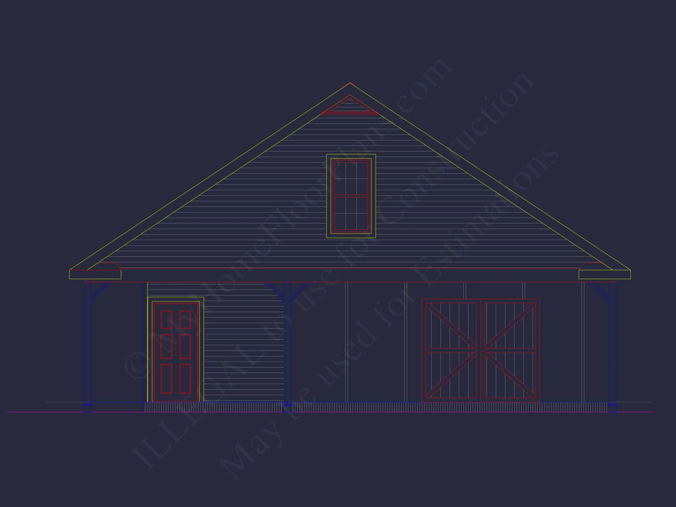 8-1980 CARPORT GARAGE PLAN - Spacious Garage Plan with Workshop - Architectural Design Blueprint 2 Spacious Garage Plan with Workshop - Architectural Design Blueprint