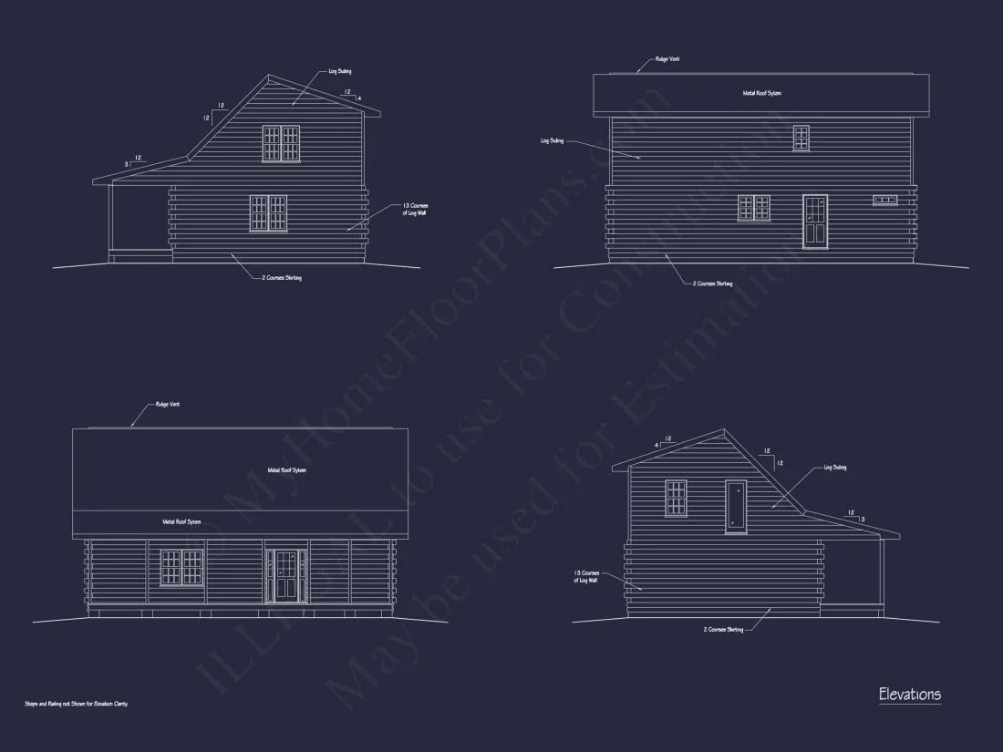 Charming Log Cabin House Plan with Open Floor Design and CAD Blueprints