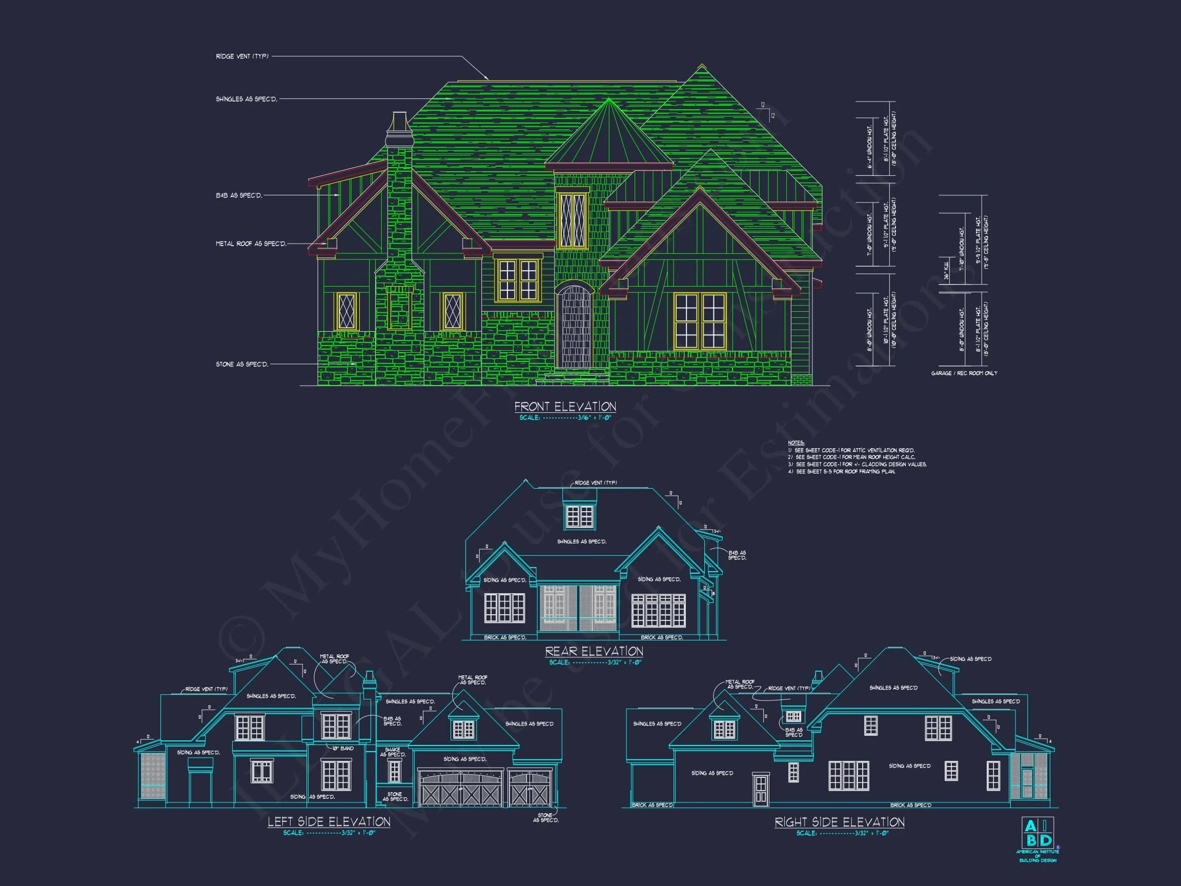 9-1363 HOUSE PLAN - Stunning 2-Story House Plan with Detailed CAD Designs 45 Stunning 2-Story Home Plan with Detailed CAD Designs
