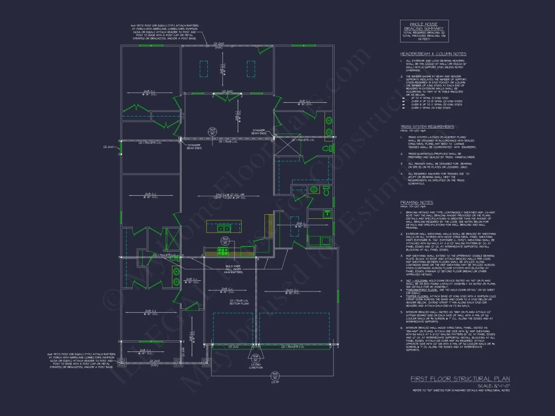 Spacious 1-Story 5-Bedroom House Plan with Modern Craftsman Design
