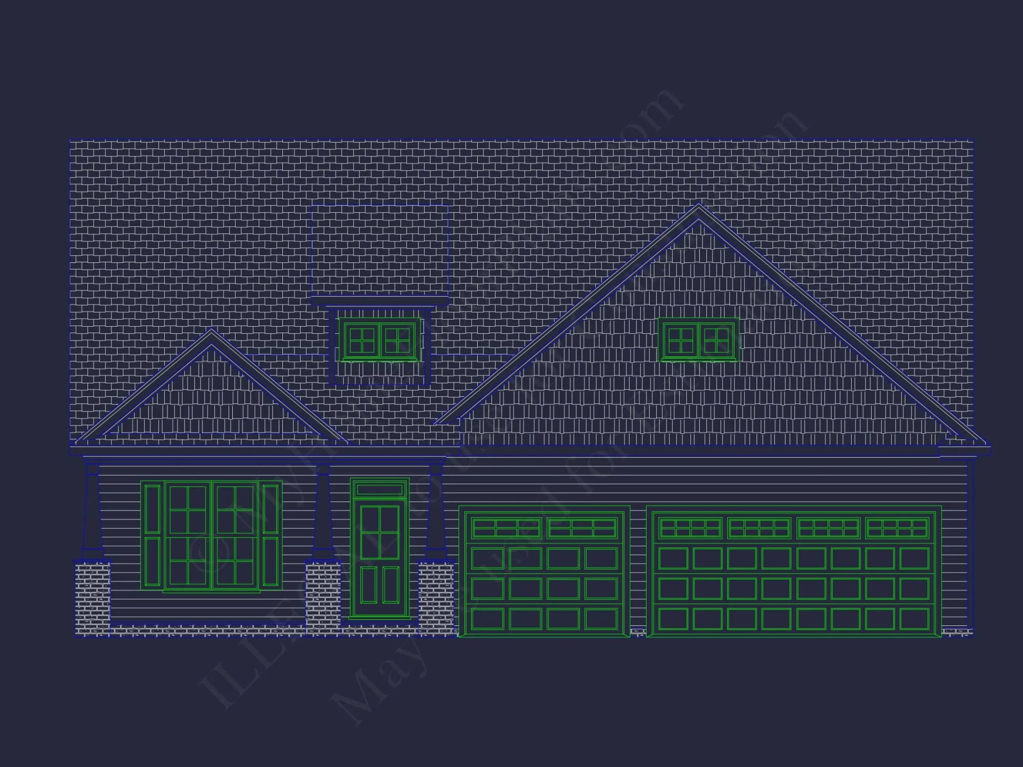 Spacious 1-Story 5-Bedroom House Plan with Modern Craftsman Design