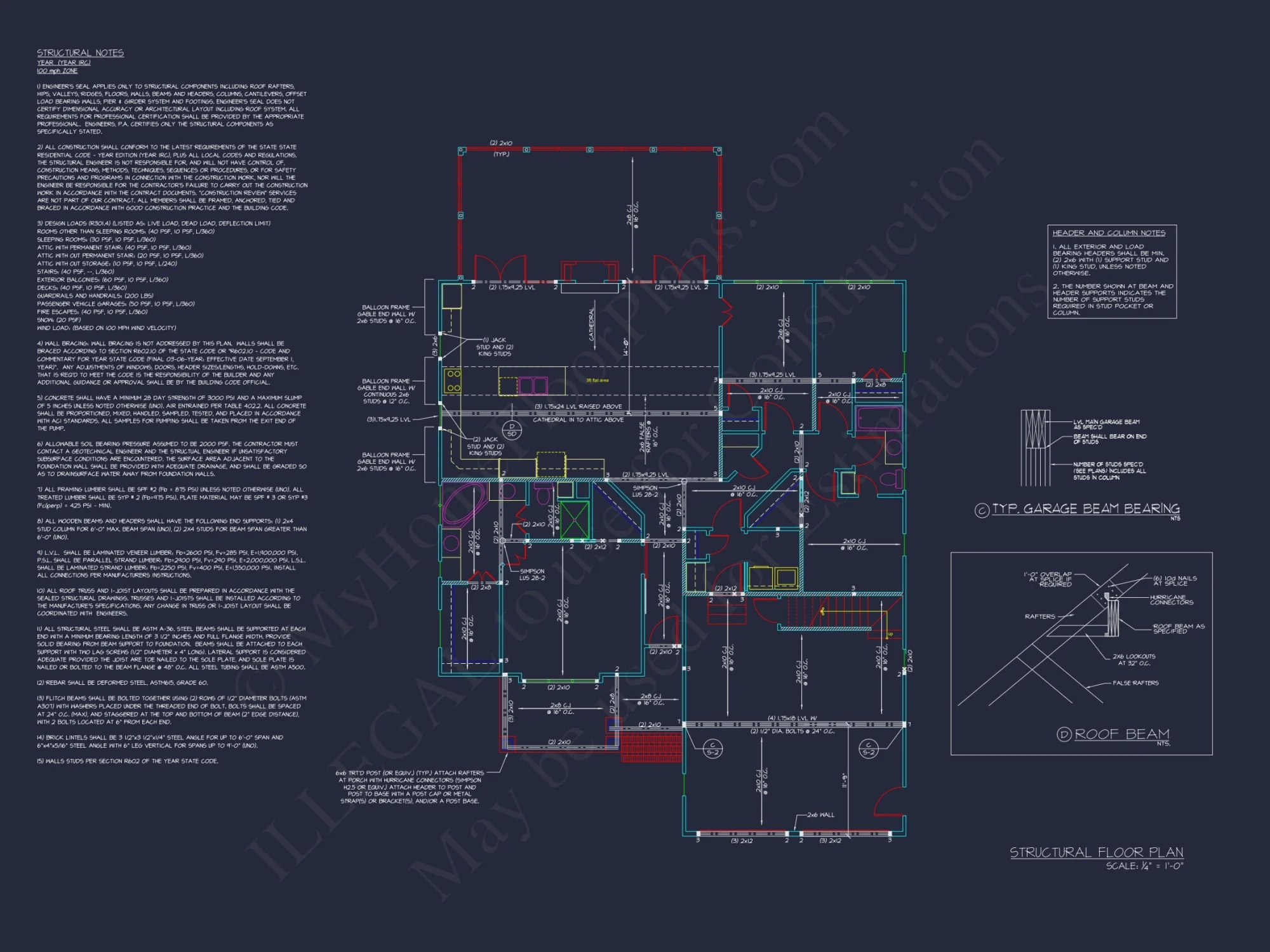 Craftsman Home Plan with Open Floor Plan and CAD Designs