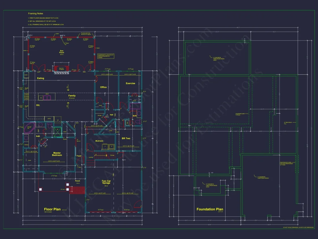 Craftsman Home Plan with Open Floor Plan and CAD Designs