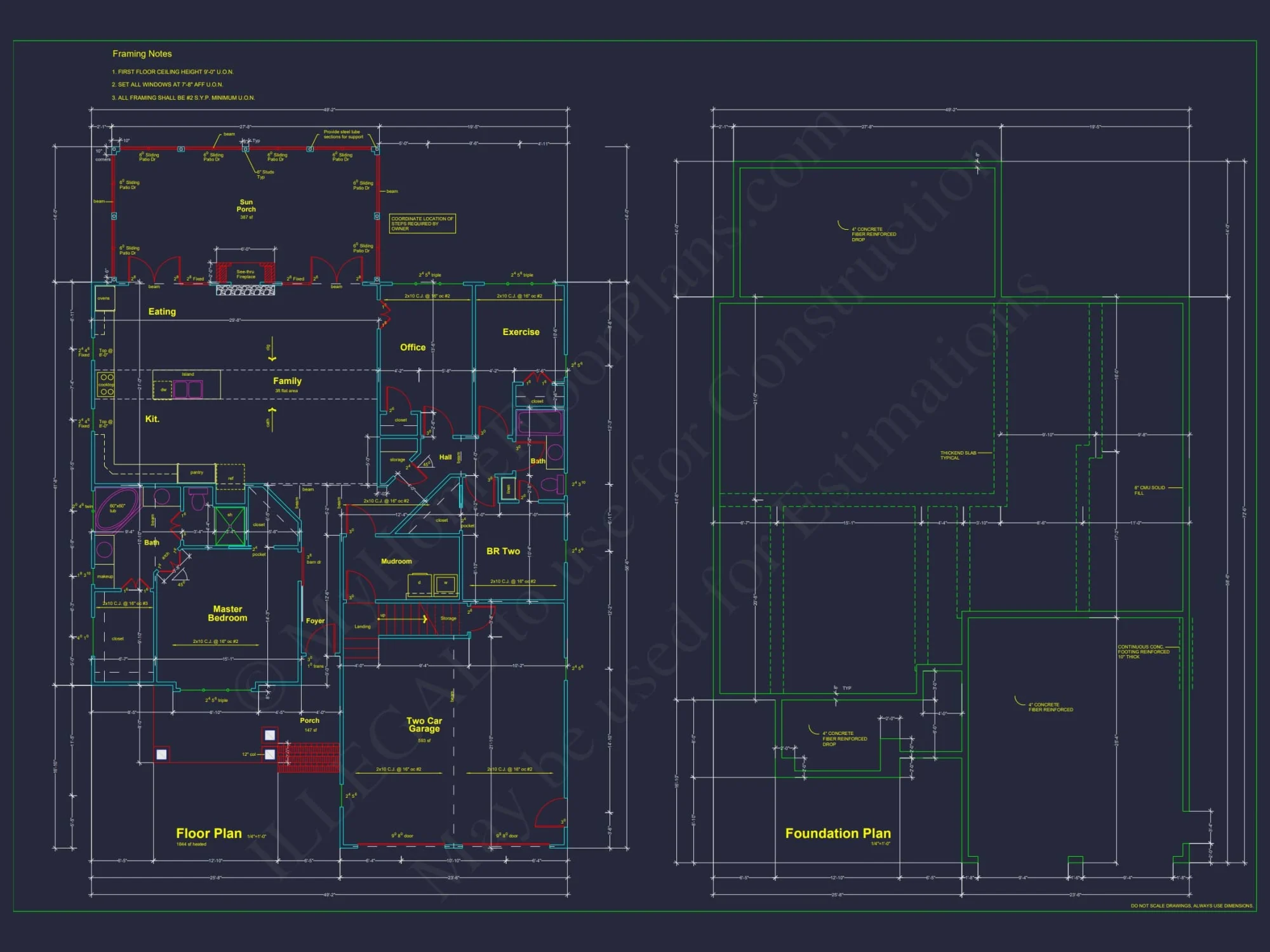 Craftsman Home Plan with Open Floor Plan and CAD Designs