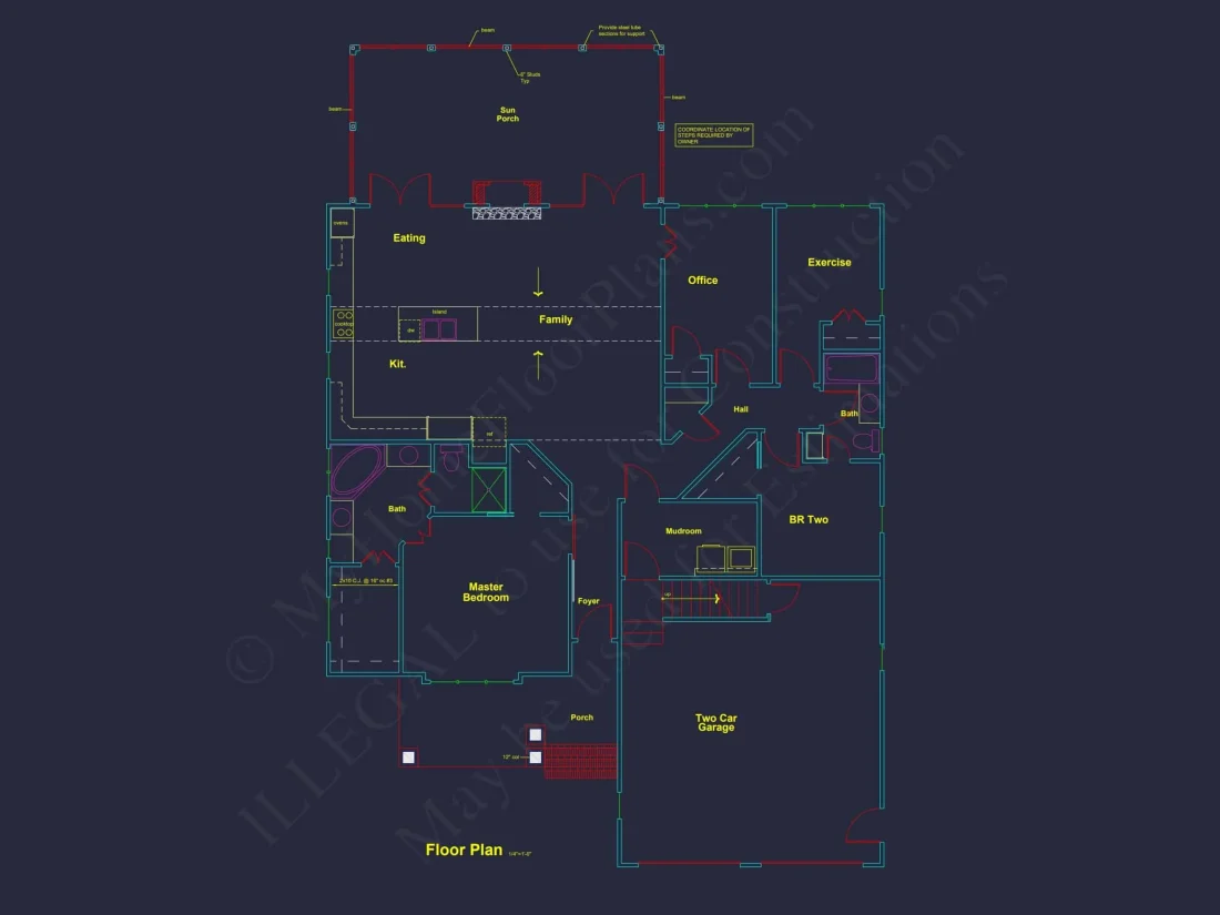 Craftsman Home Plan with Open Floor Plan and CAD Designs