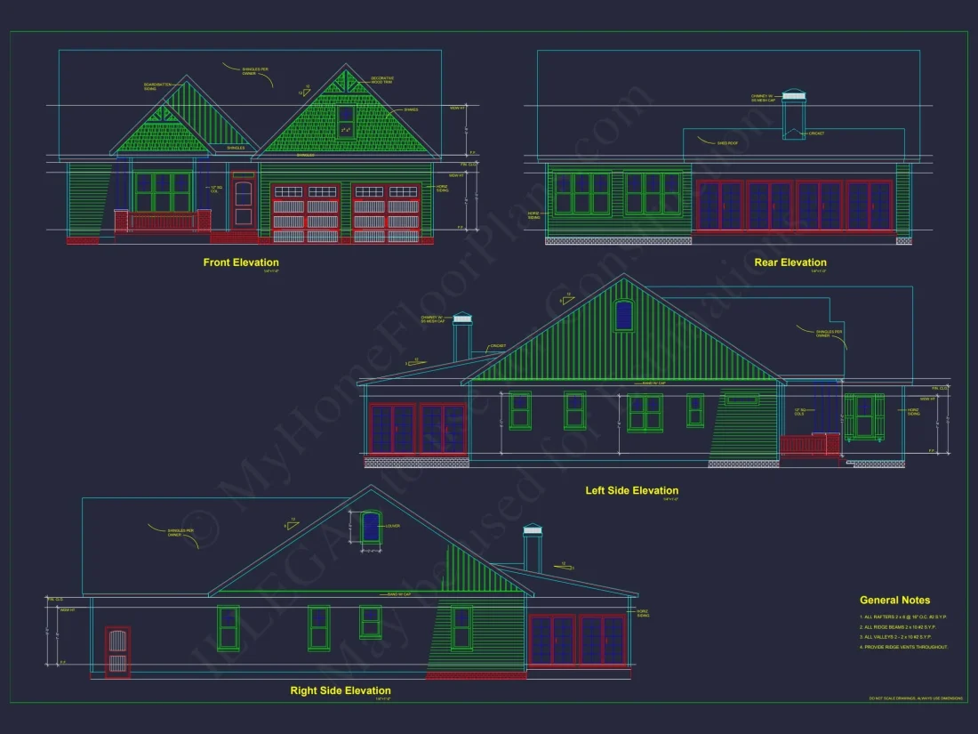 Craftsman Home Plan with Open Floor Plan and CAD Designs