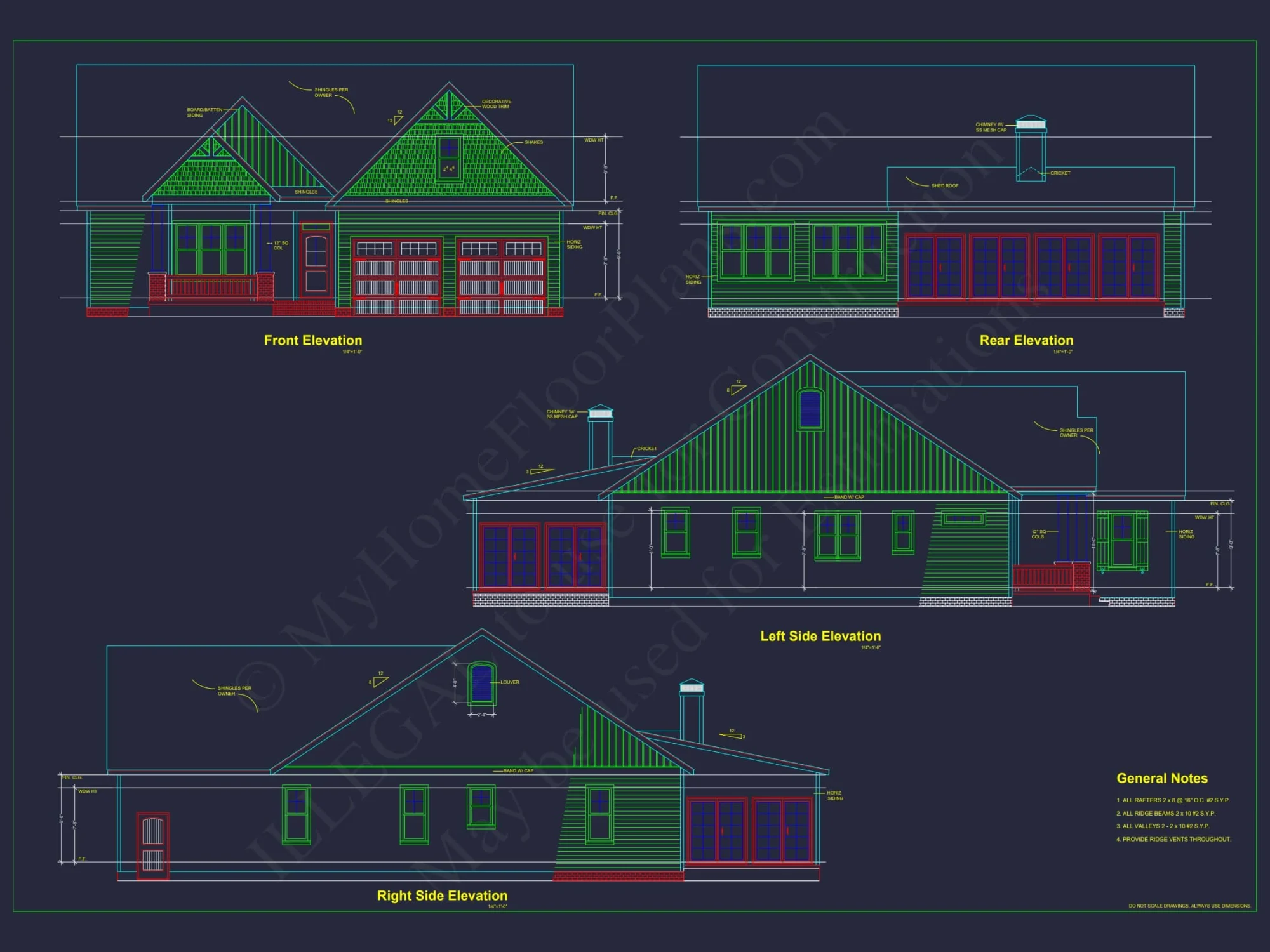 Craftsman Home Plan with Open Floor Plan and CAD Designs