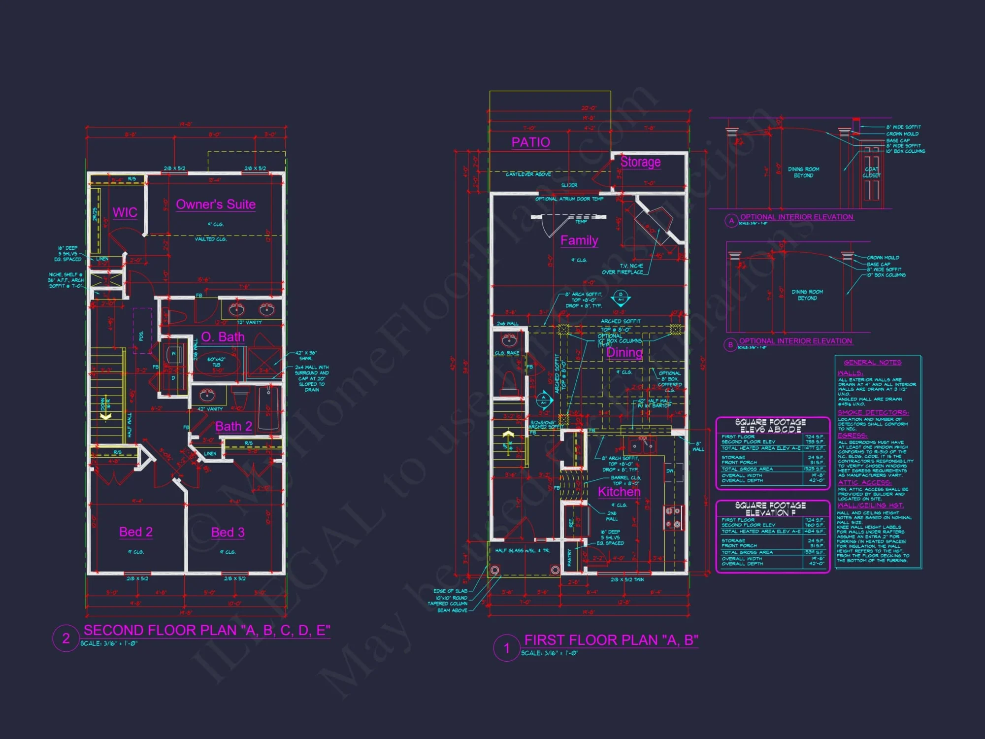 Charming Townhome Floor Plan with CAD & Blueprint Designs