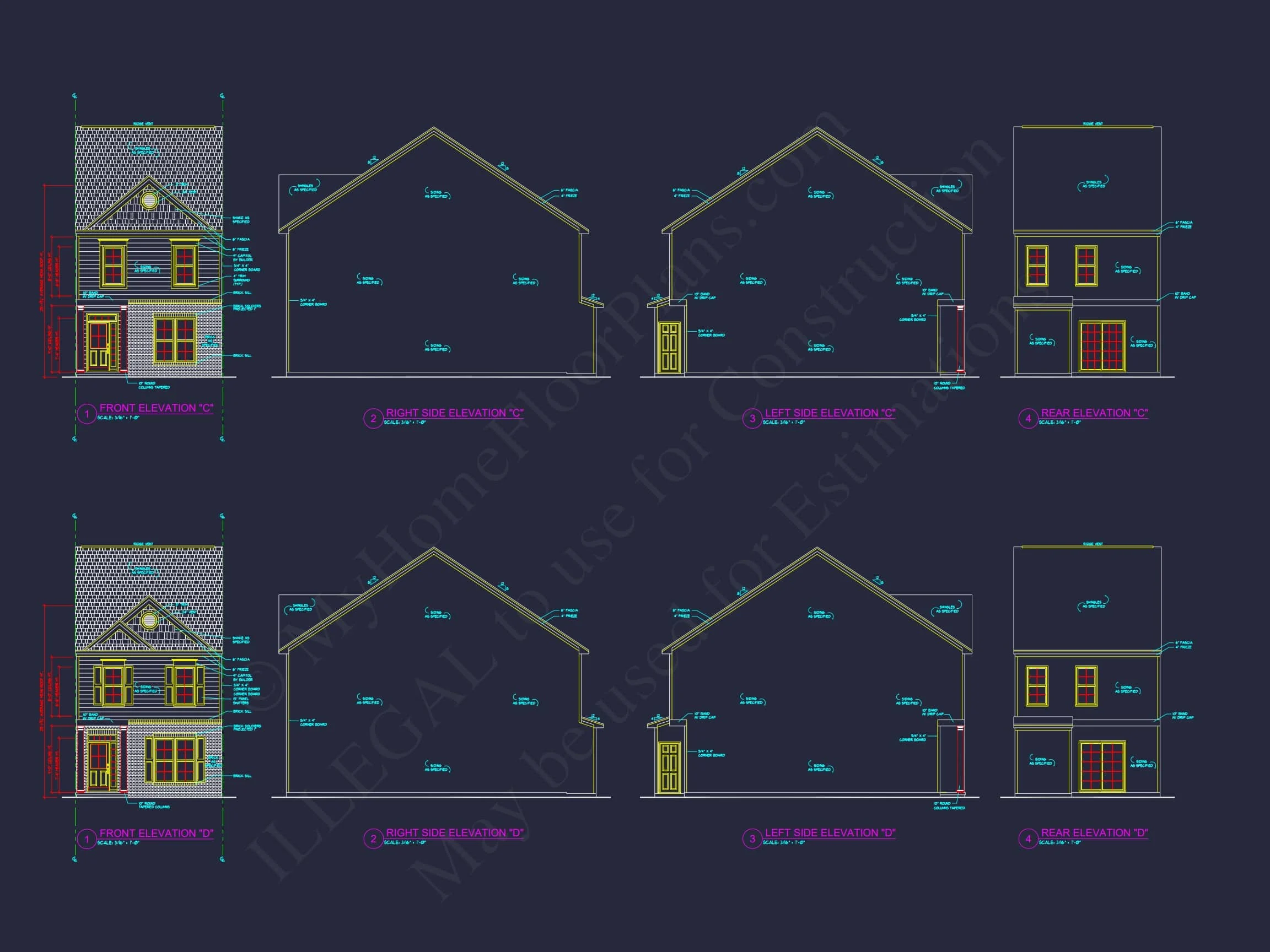 8-1690 ROSEWOOD TOWNHOUSE PLAN -Colonial Home Plan - 3-Bed, 2.5-Bath, 2,000 SF 15 Charming Townhome Floor Plan with CAD & Blueprint Designs