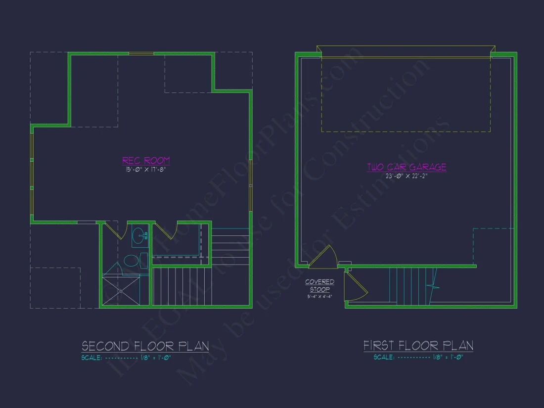 Stylish Garage Home Plan with Living Space and CAD Designs