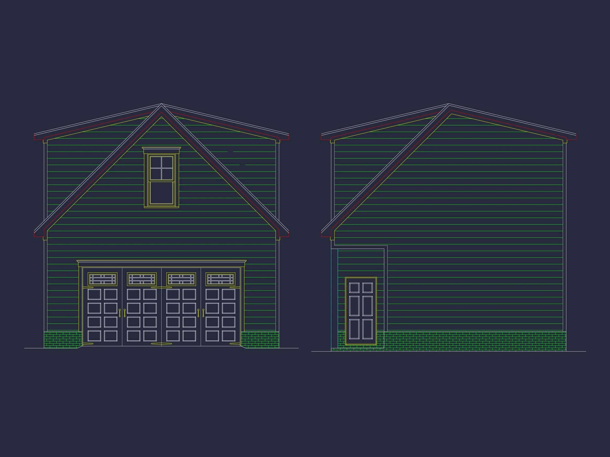 18-1141 GARAGE PLAN - Stylish Garage House Plan with Living Space and CAD Designs 2 Stylish Garage Home Plan with Living Space and CAD Designs