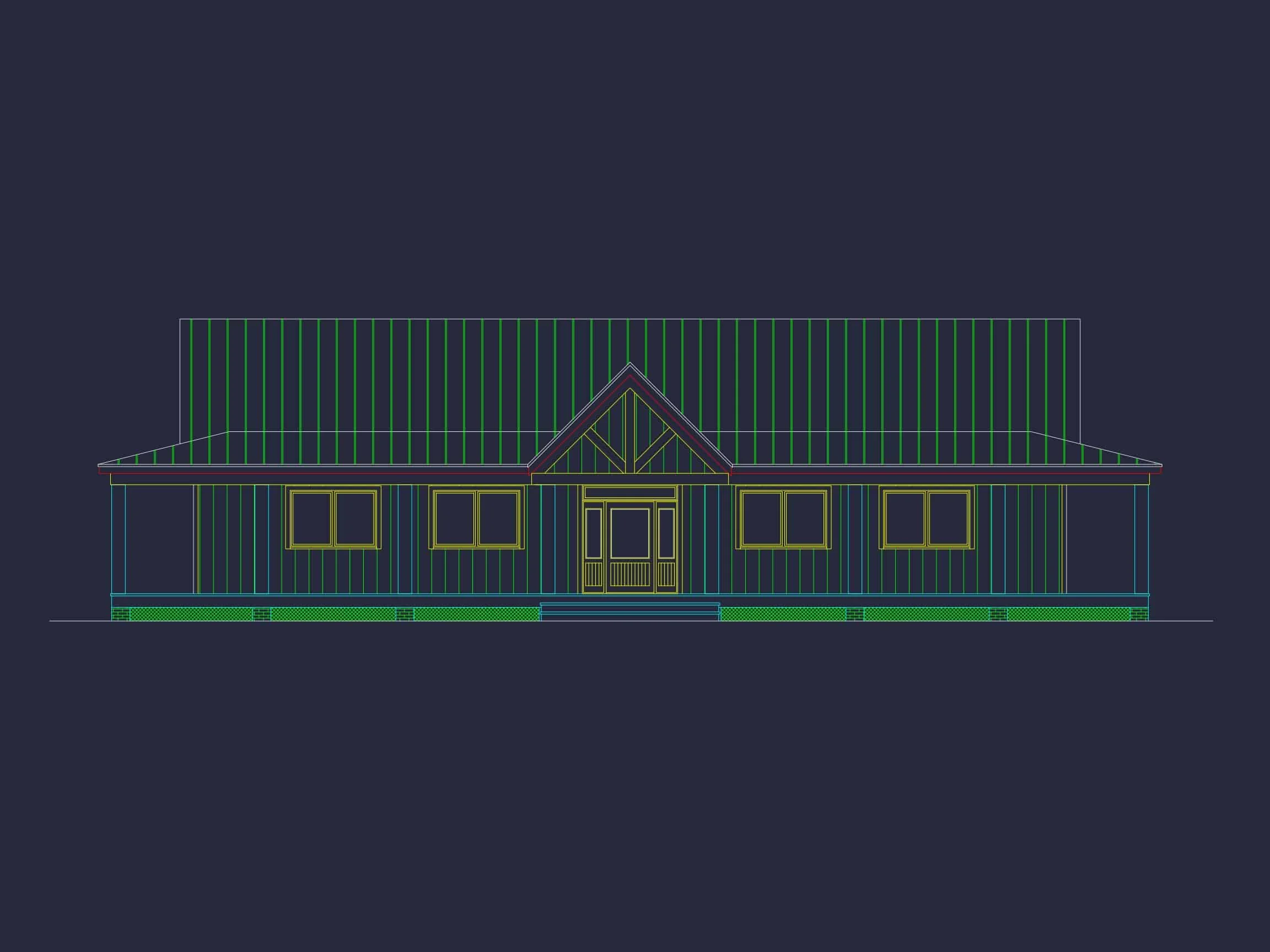 Efficient House Floor Plan 3 Bedrooms with Layout & CAD (5)
