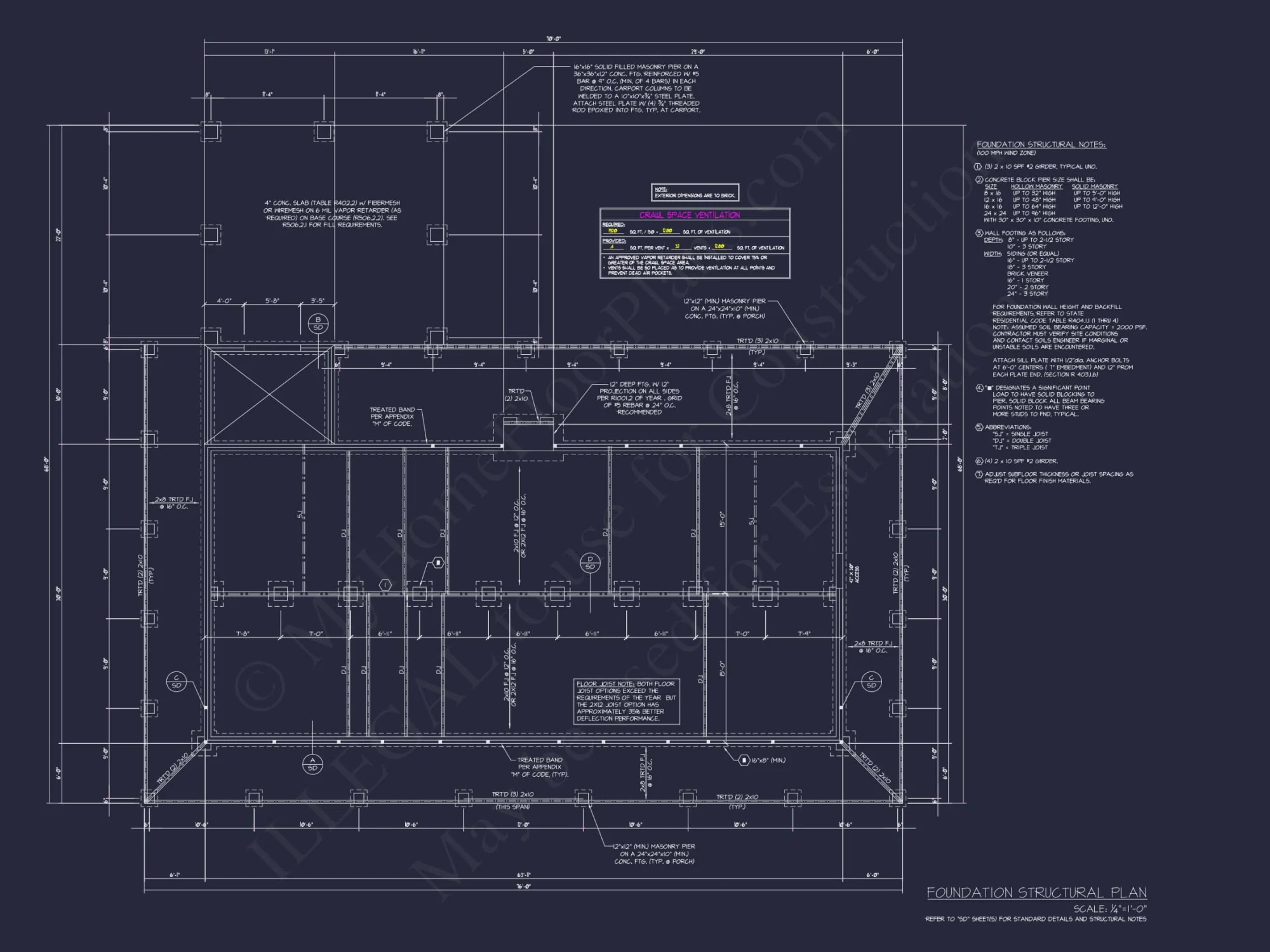 Efficient House Floor Plan 3 Bedrooms with Layout & CAD (5)