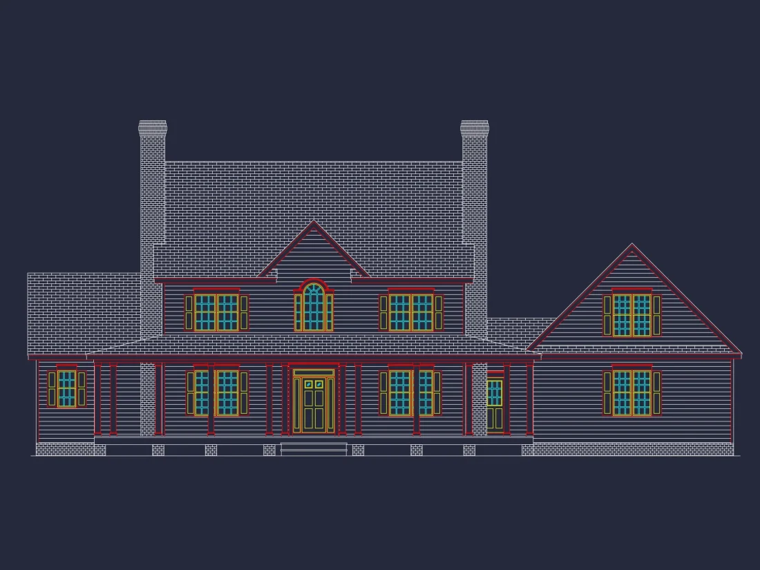 Traditional 2-Story House Plan with Colonial Style and Basement