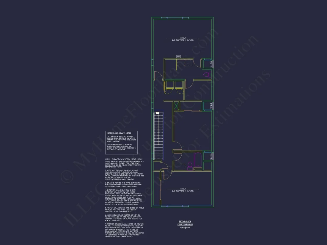 Modern 2-Story House Plan with 3 Bedrooms, CAD Files & Blueprint
