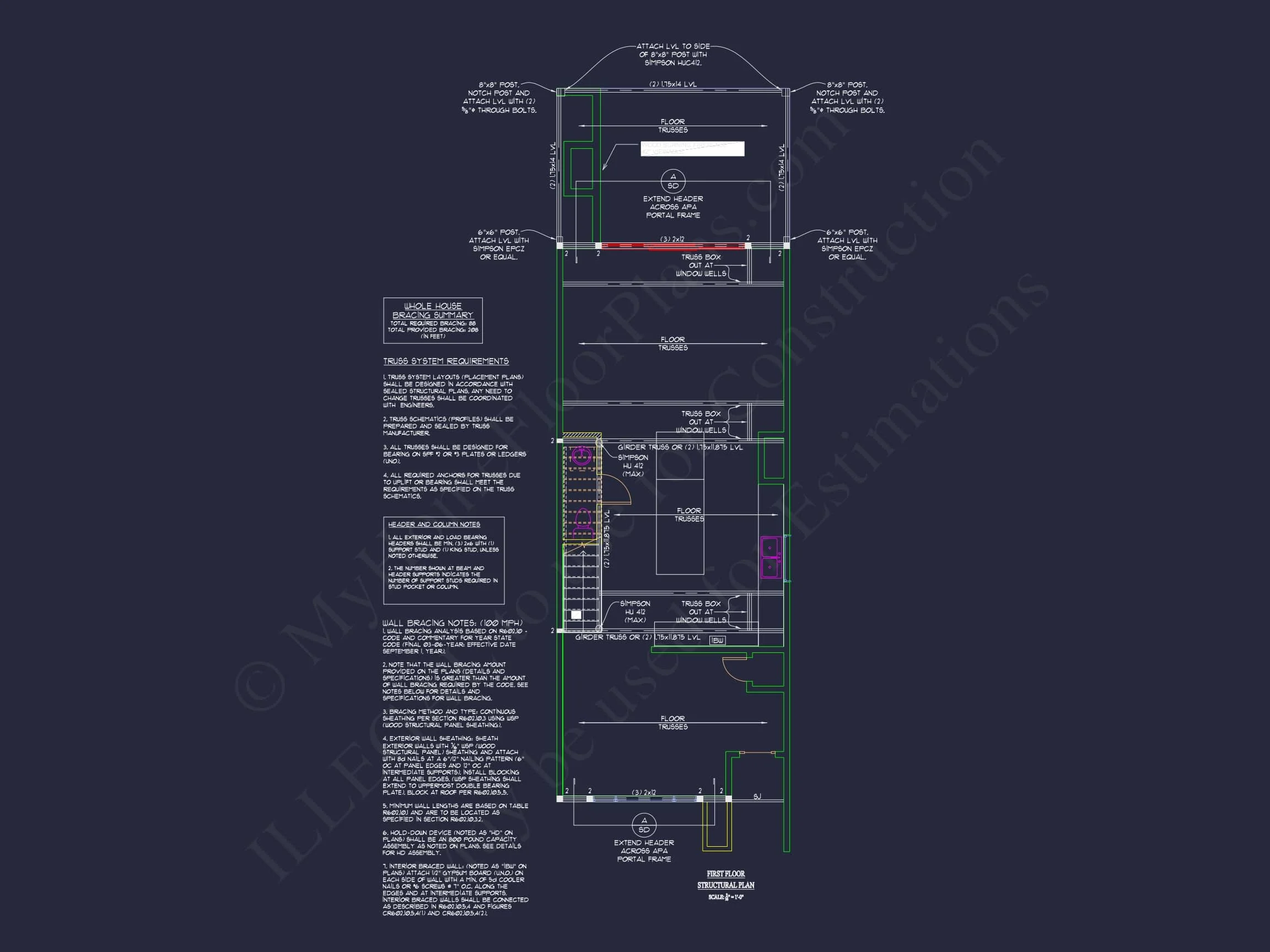 Modern 2-Story House Plan with 3 Bedrooms, CAD Files & Blueprint
