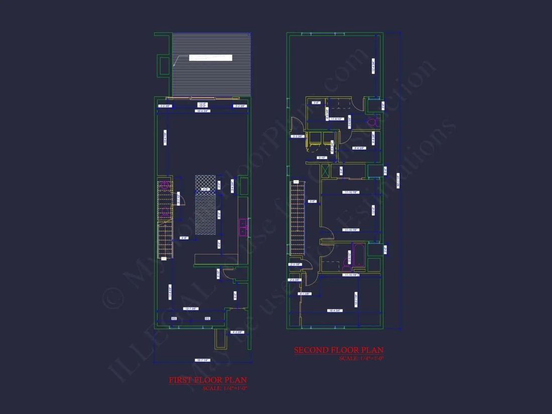 Modern 2-Story House Plan with 3 Bedrooms, CAD Files & Blueprint