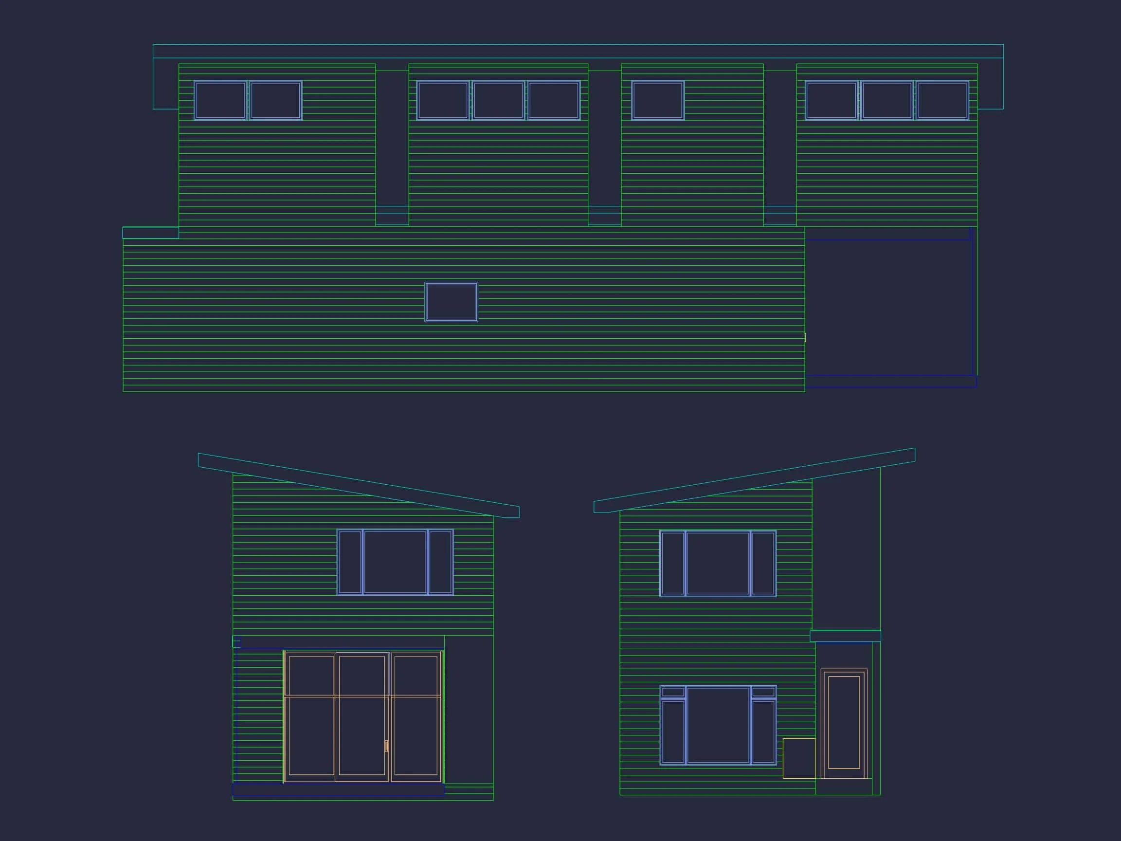Modern 2-Story House Plan with 3 Bedrooms, CAD Files & Blueprint