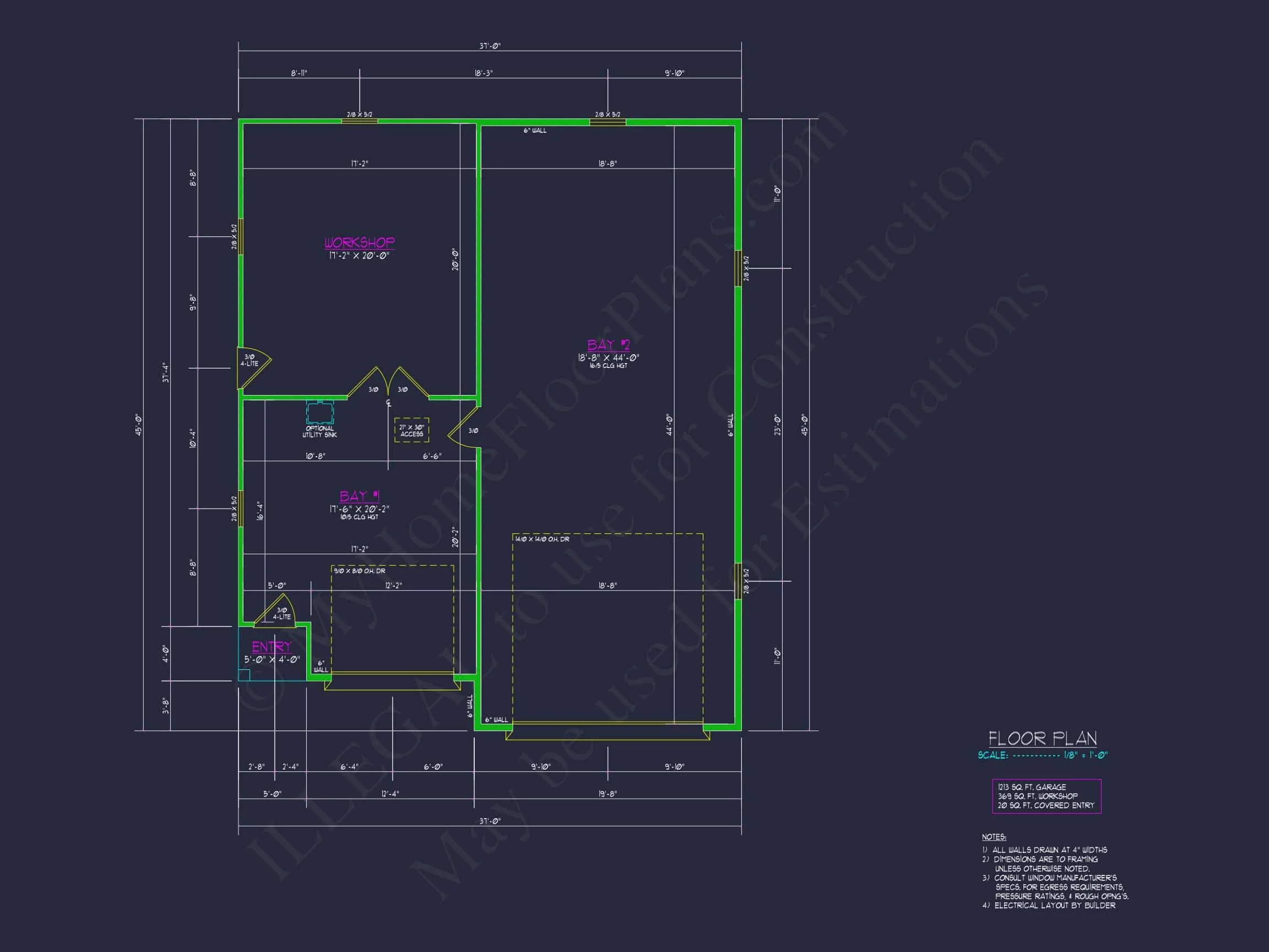 18-1468 RV GARAGE PLAN- Modern Garage and Workshop Plan with RV Bay and CAD Design 7 Modern Garage and Workshop Plan with RV Bay and CAD Design (1)