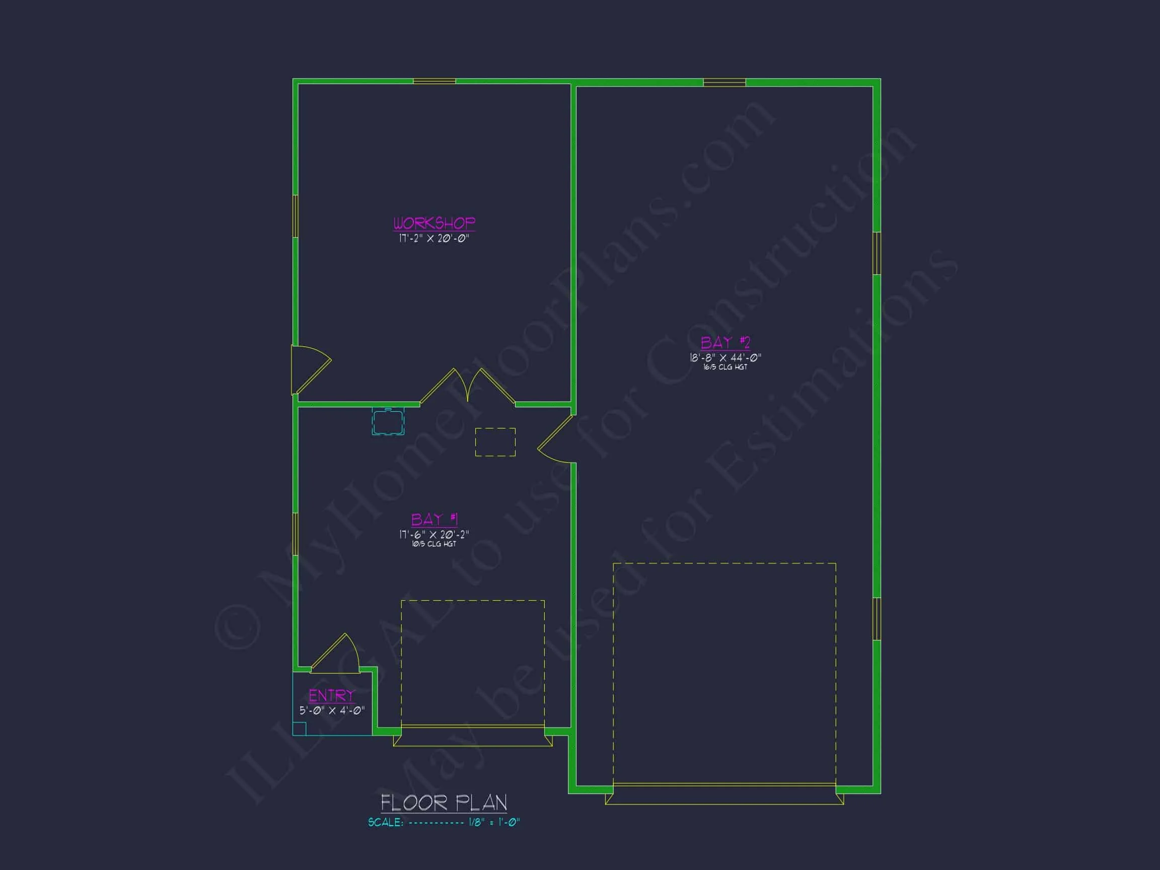 18-1468 RV GARAGE PLAN- Modern Garage and Workshop Plan with RV Bay and CAD Design 8 Modern Garage and Workshop Plan with RV Bay and CAD Design (1)