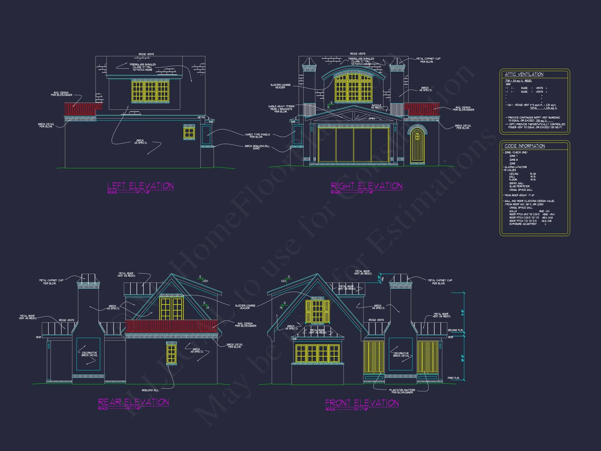 18-1351 POOL HOUSE - MODERN CABANA HOUSE PLAN: ARCHITECTURE & CAD DESIGNS 3 Modern Cabana Home Plan with Balcony, Study & CAD Blueprints
