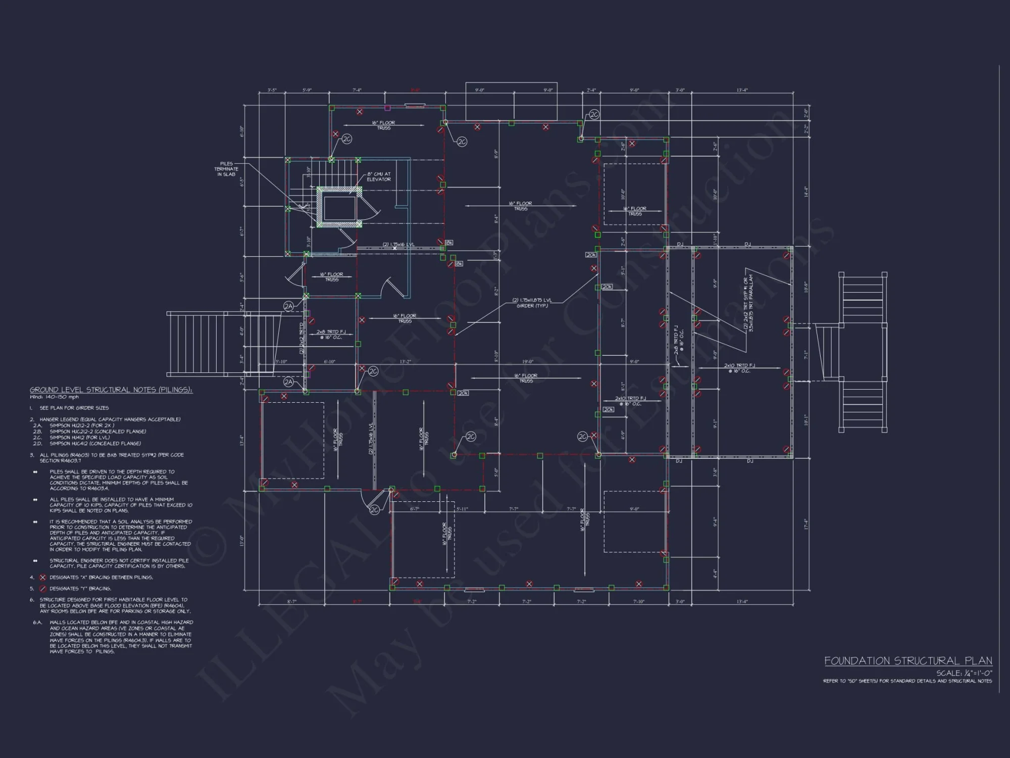 Modern Beach Home Plan with 3-Story Layout & Coastal Charm