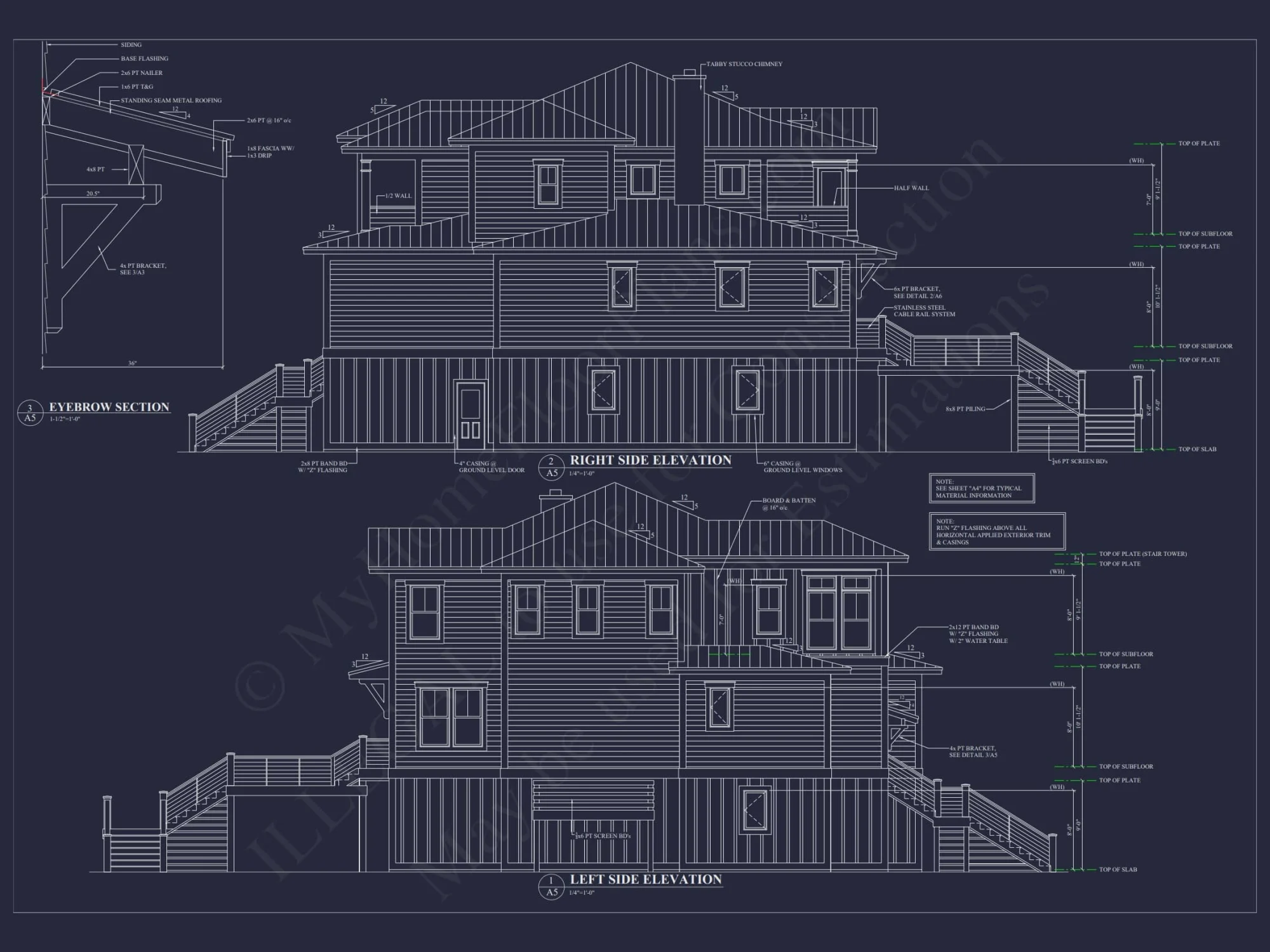 Modern Beach Home Plan with 3-Story Layout & Coastal Charm