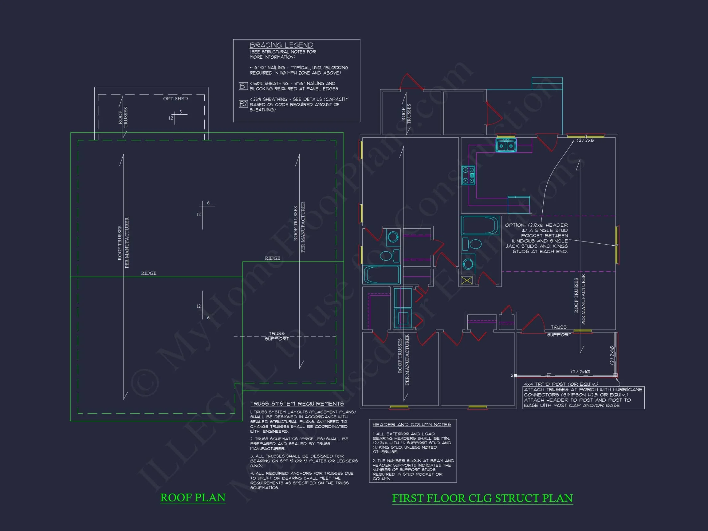 12-2923 HOUSE PLAN - Compact House Blueprint: Floor Plan, CAD Designs, and Details 6 Compact 3-Bedroom House Plan with Open Floor Layout & Cozy Porch